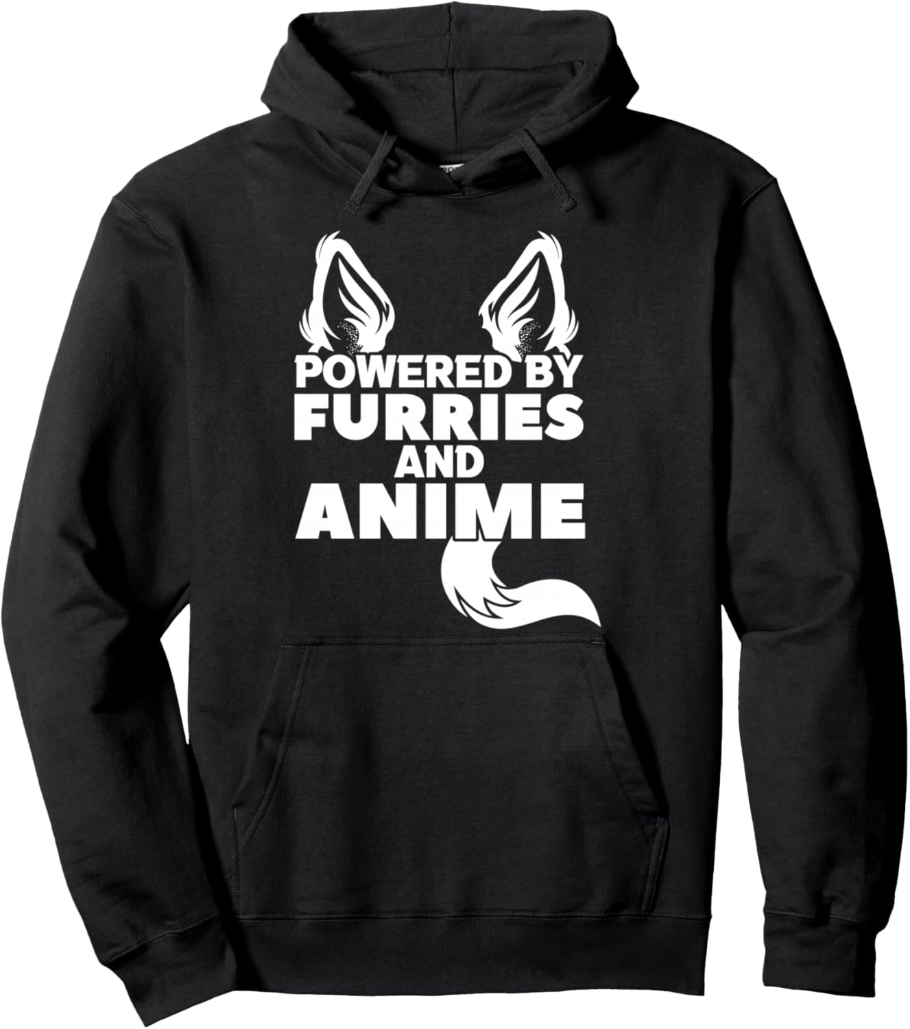 Powered by Furries and Anime Furry Pullover Hoodie