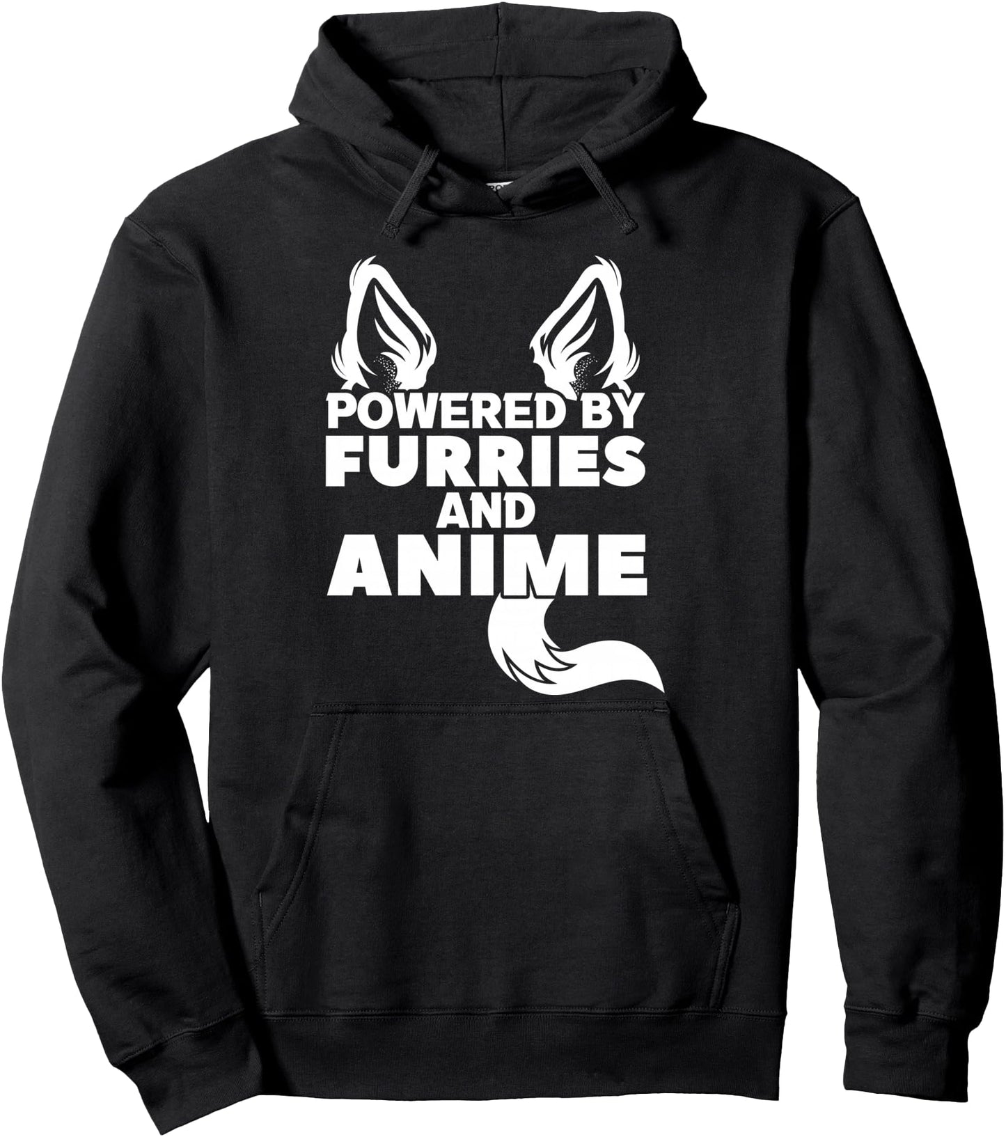 Powered by Furries and Anime Furry Pullover Hoodie