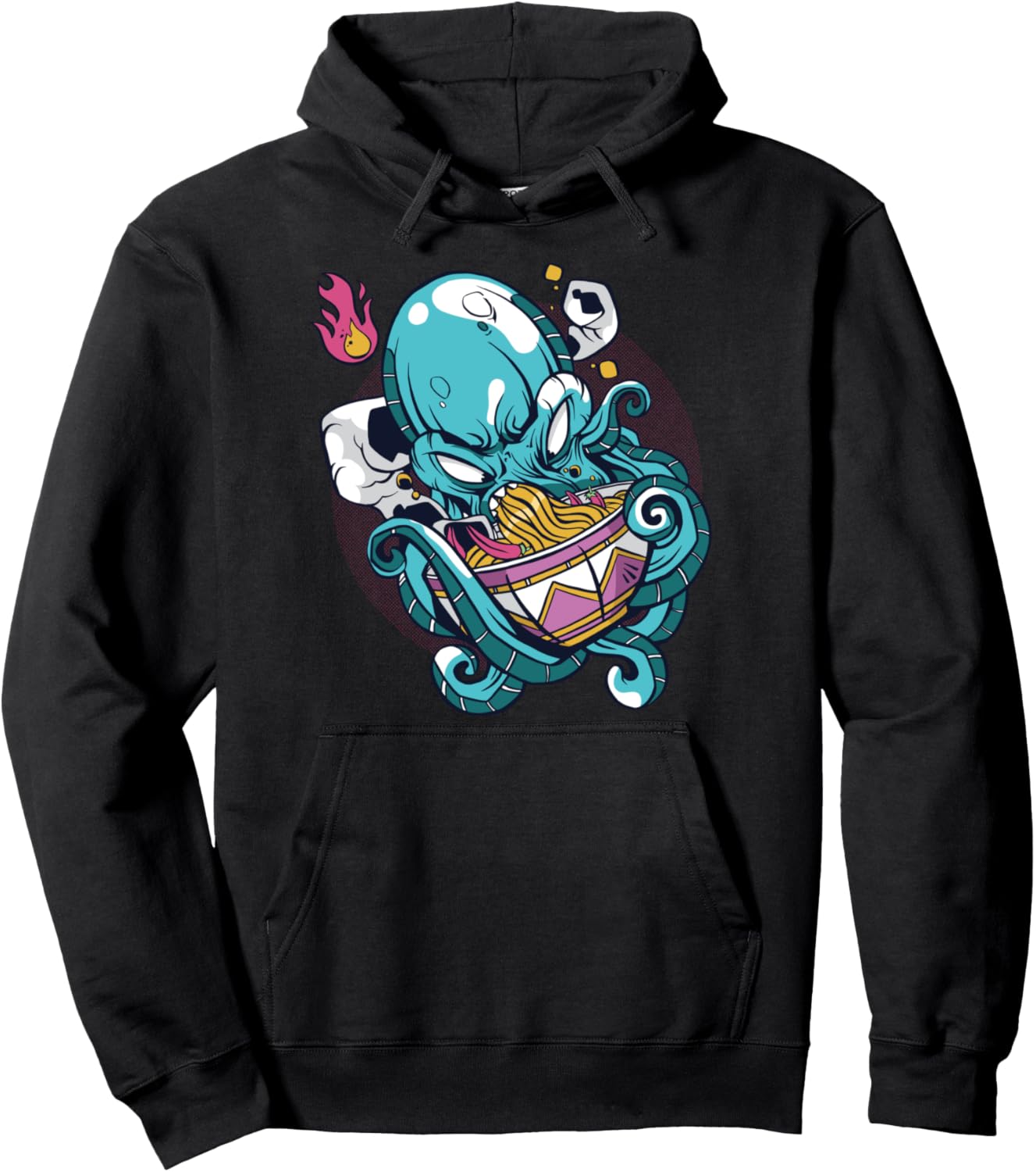 Ramen Octopus Kraken Sea Creature Japanese Noodles Anime Pullover Hoodie