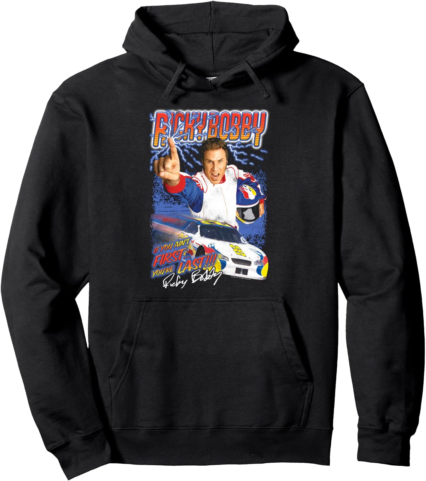 Talladega Nights Ricky Bobby Retro Lightning Collage Movie Pullover Hoodie