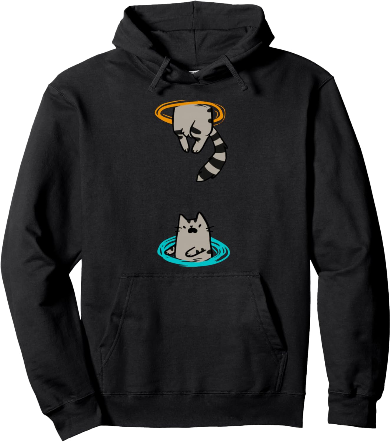 Portal Cat Funny Video Game Animal Pullover Hoodie