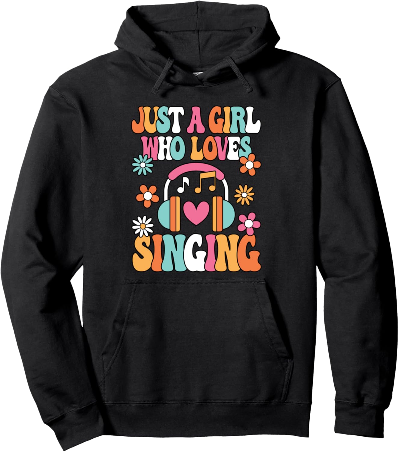 Just A Girl Who Loves Singing Cute Music Singer Women Girls Pullover Hoodie