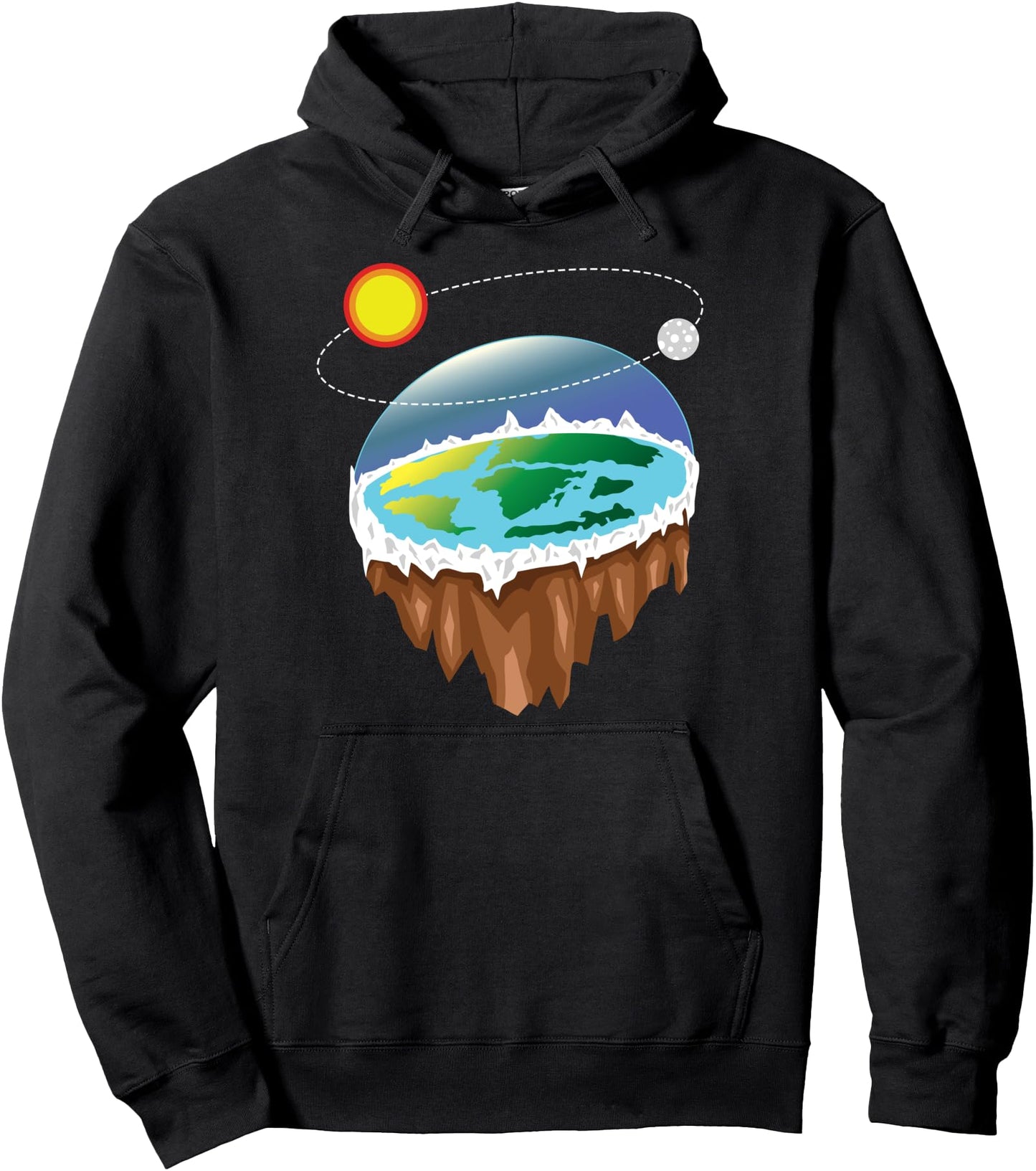 Flat Earth Ice Wall Gift Design for Flat Earth Fans Pullover Hoodie