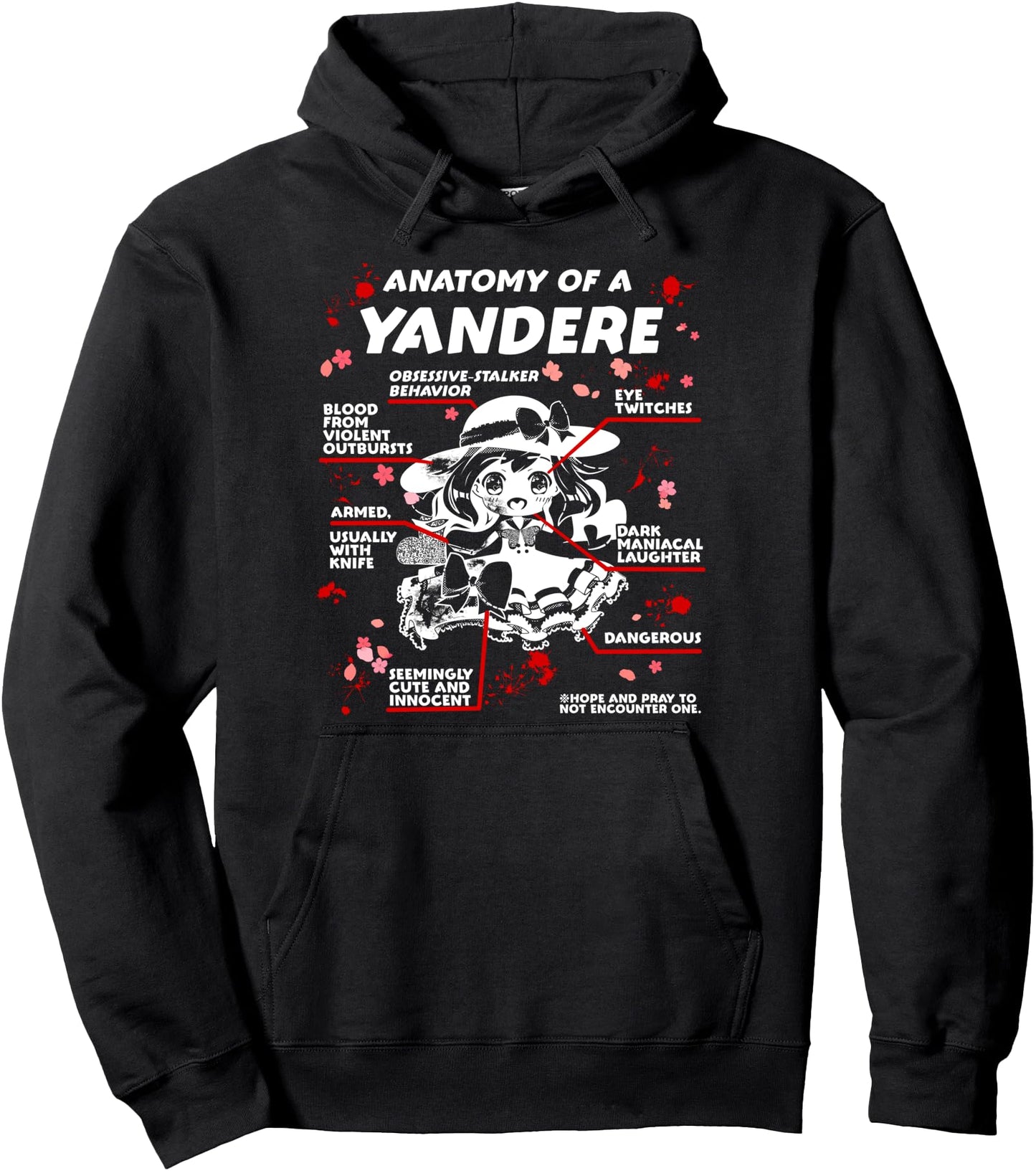 Anatomy of a Yandere - Kawaii Japanese Anime Pullover Hoodie