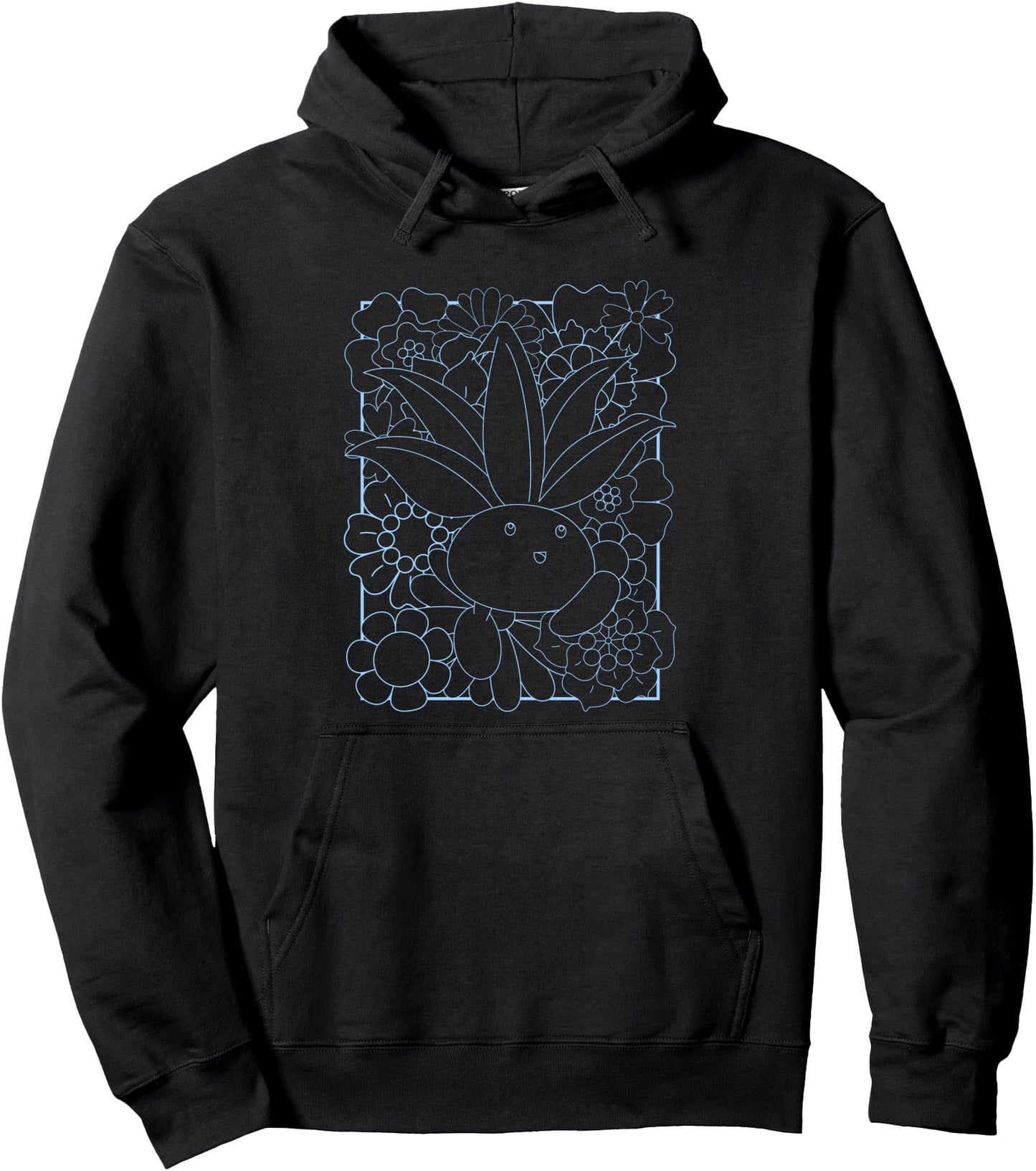 Pokmon Cute Oddish Outline Floral Framed Portrait Pullover Hoodie