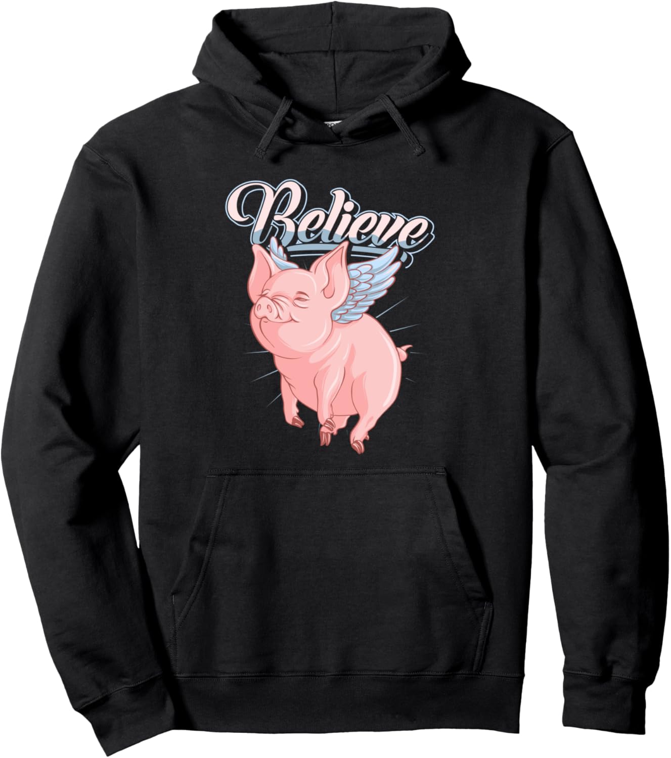 Funny Cute When Pigs Fly Believe Idiom Pullover Hoodie
