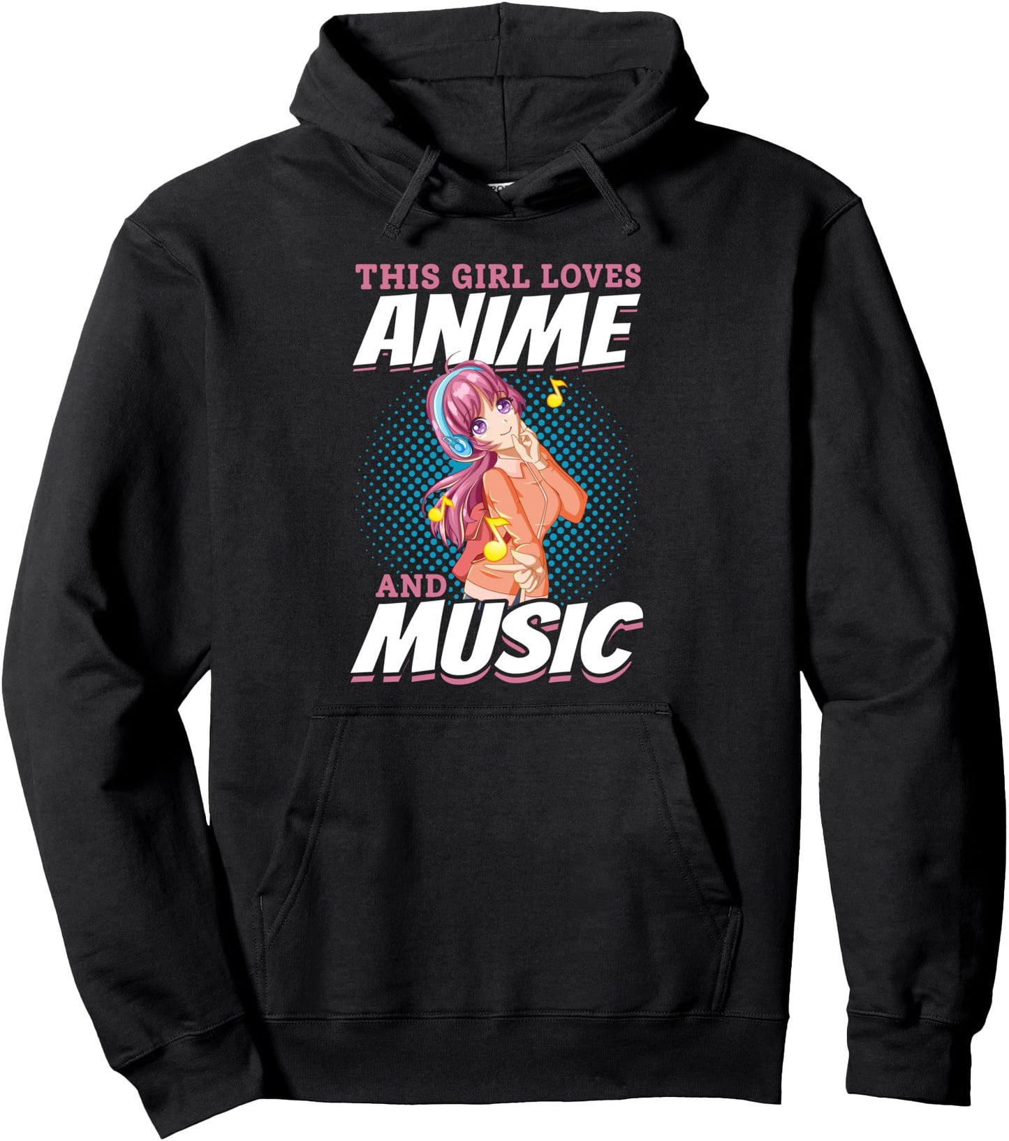 This Girl loves Anime and Music Pullover Hoodie
