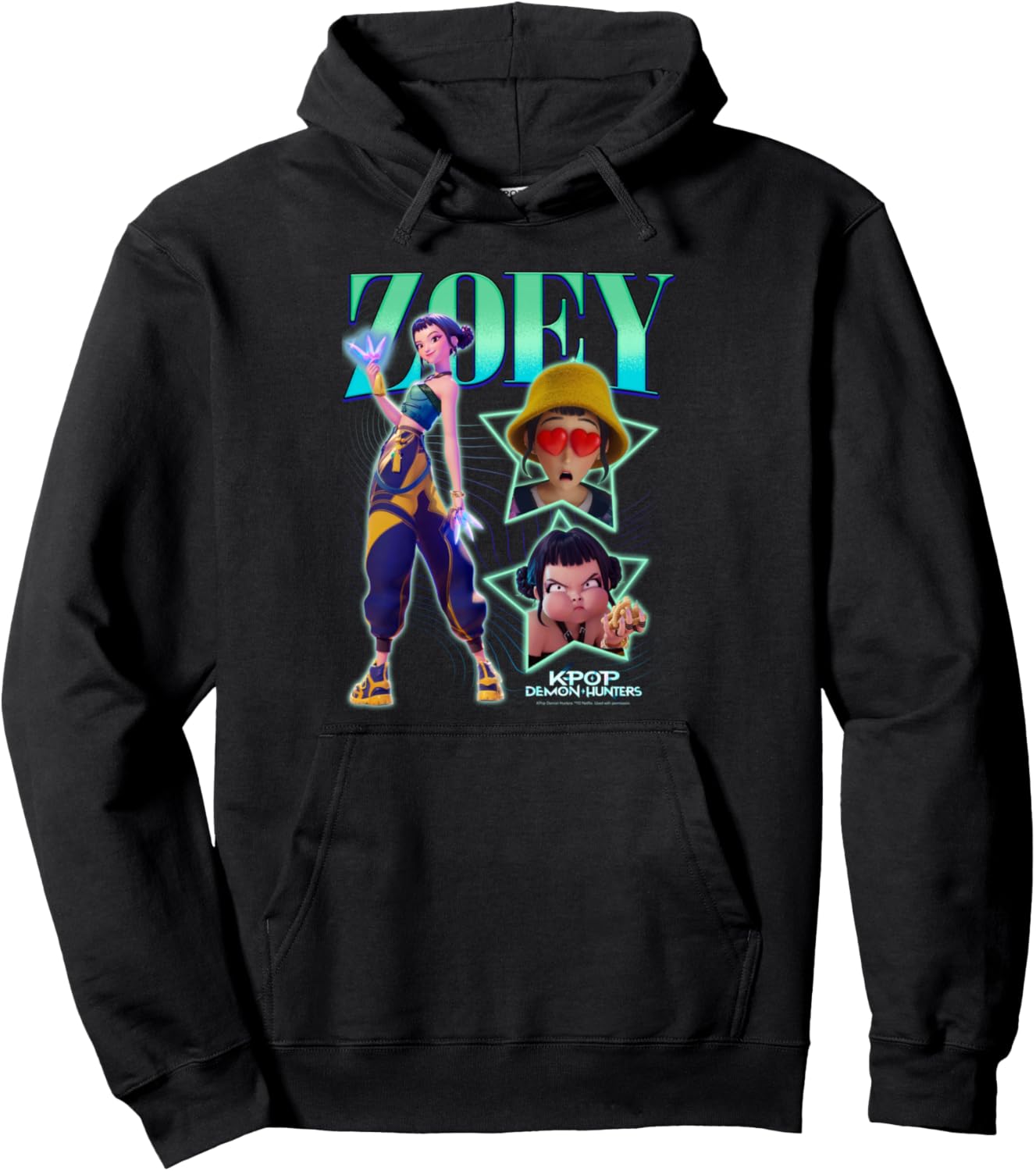KPop Demon Hunters Halloween Zoey Showcase Y2K Style Poster Pullover Hoodie