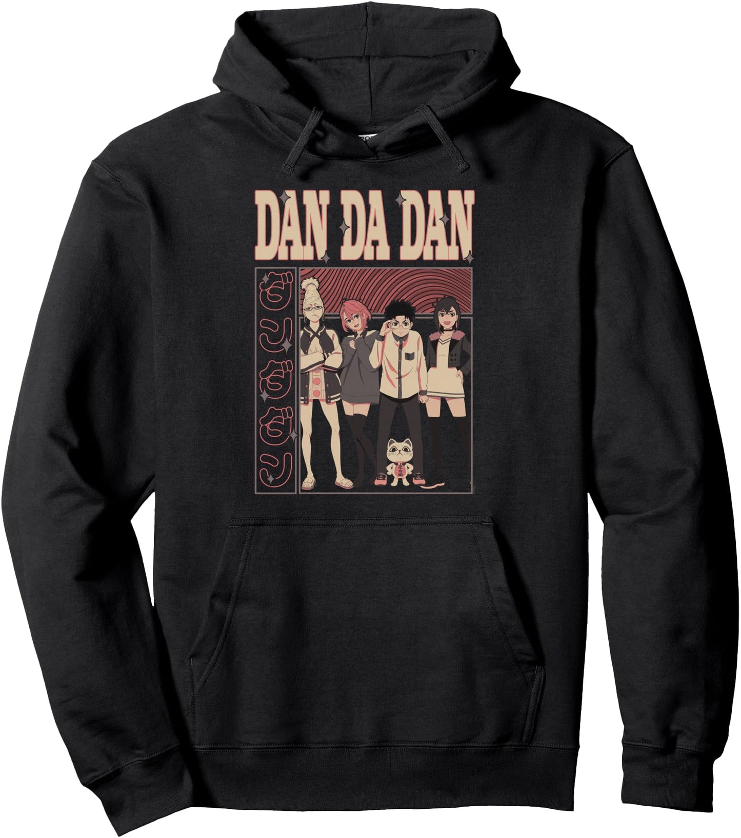 Dan Da Dan Cast of Characters with Kanji Anime Pullover Hoodie