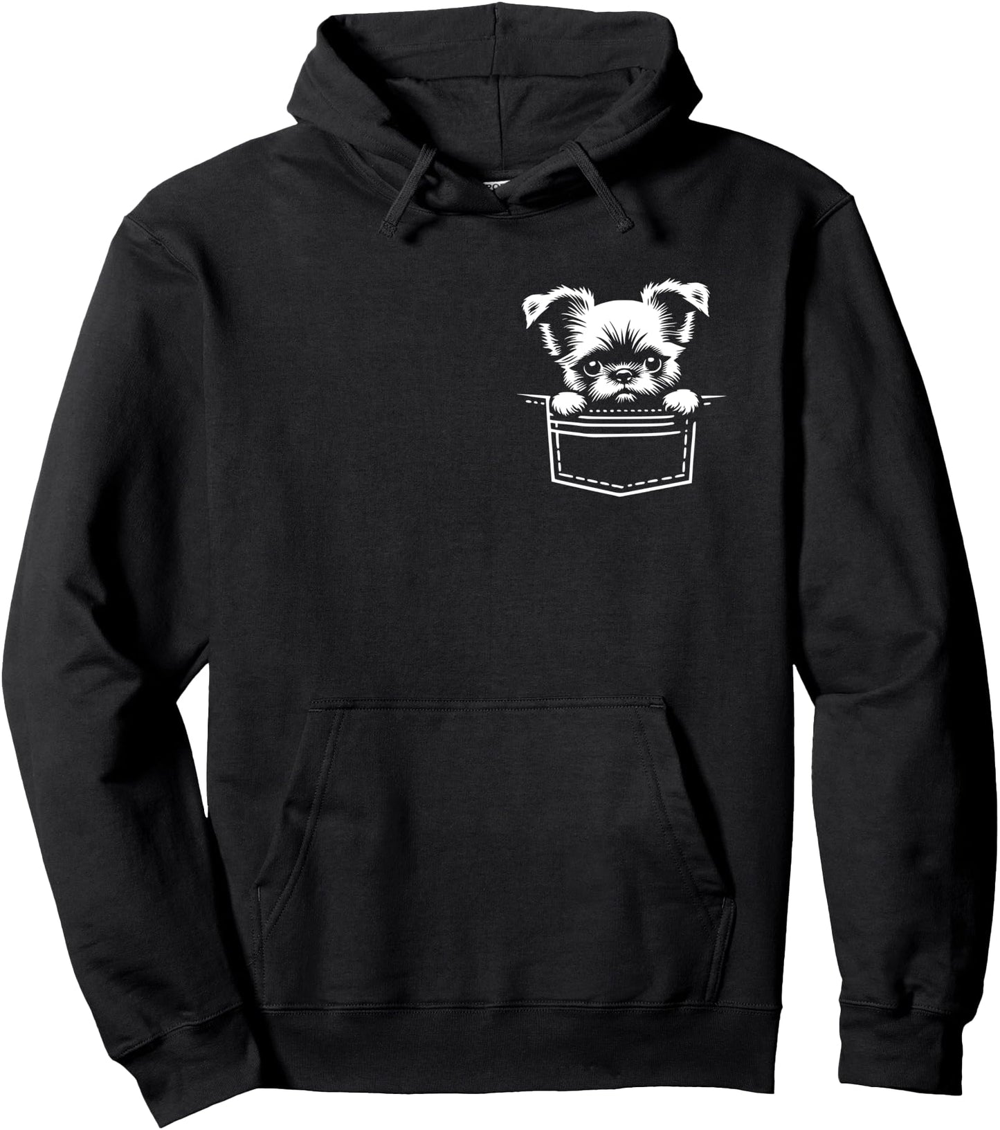 Peeking Brussels Griffon Dog Graphic Design Pullover Hoodie