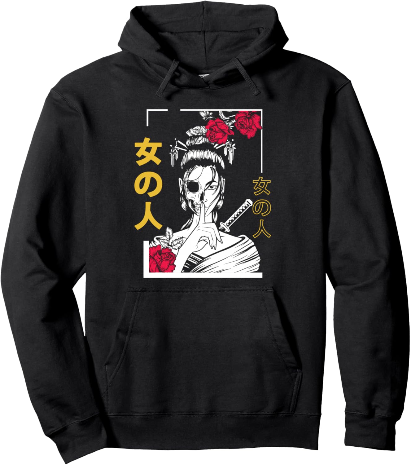 Japanese Samurai Floral Warrior Geisha Woman Tokyo Anime Pullover Hoodie