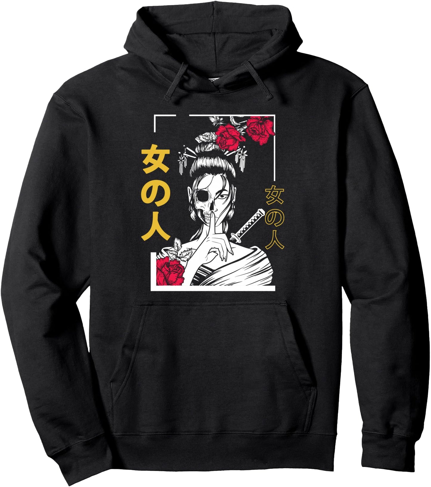 Japanese Samurai Floral Warrior Geisha Woman Tokyo Anime Pullover Hoodie