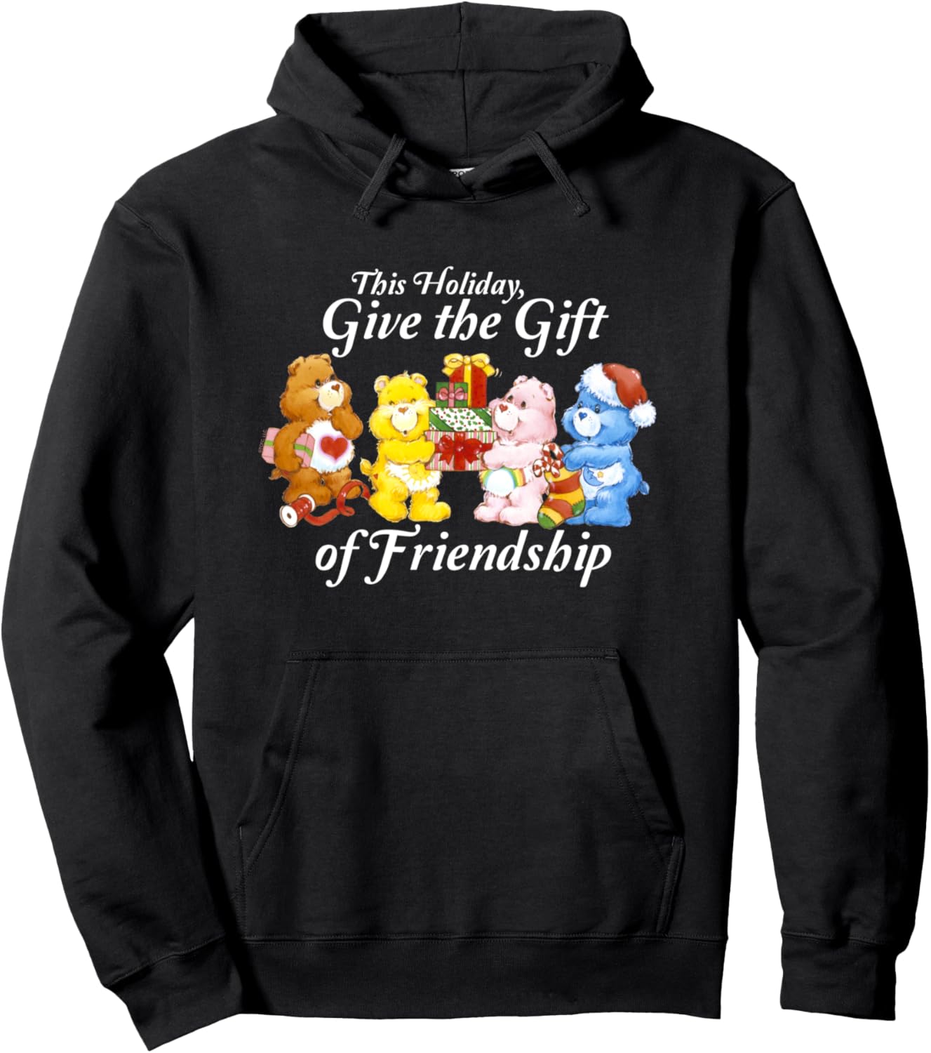 Care Bears Give the Gift of Friendship Christmas Cartoon Pullover Hoodie
