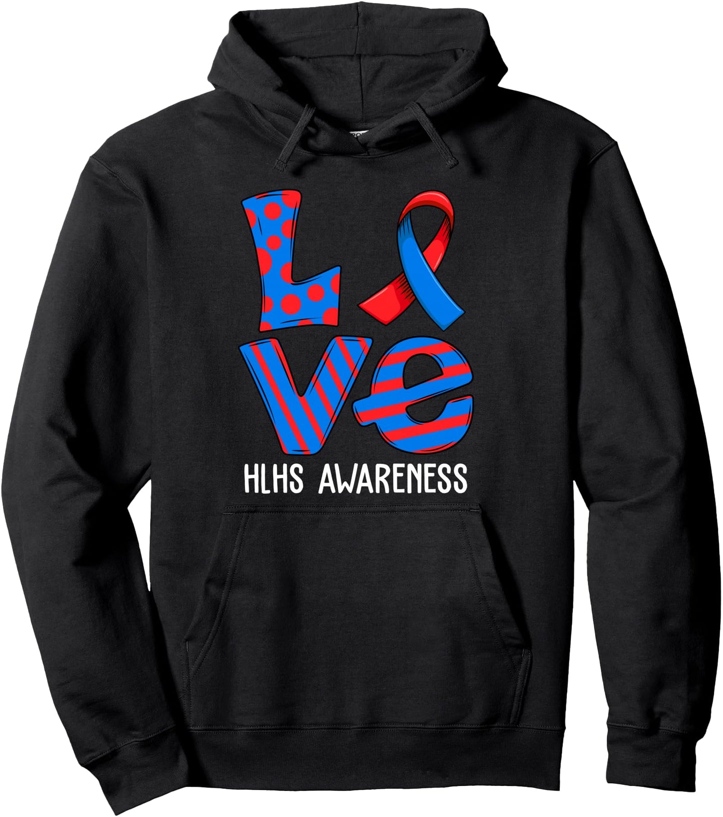 Cartoon Ribbon Love HLHS Awareness Pullover Hoodie