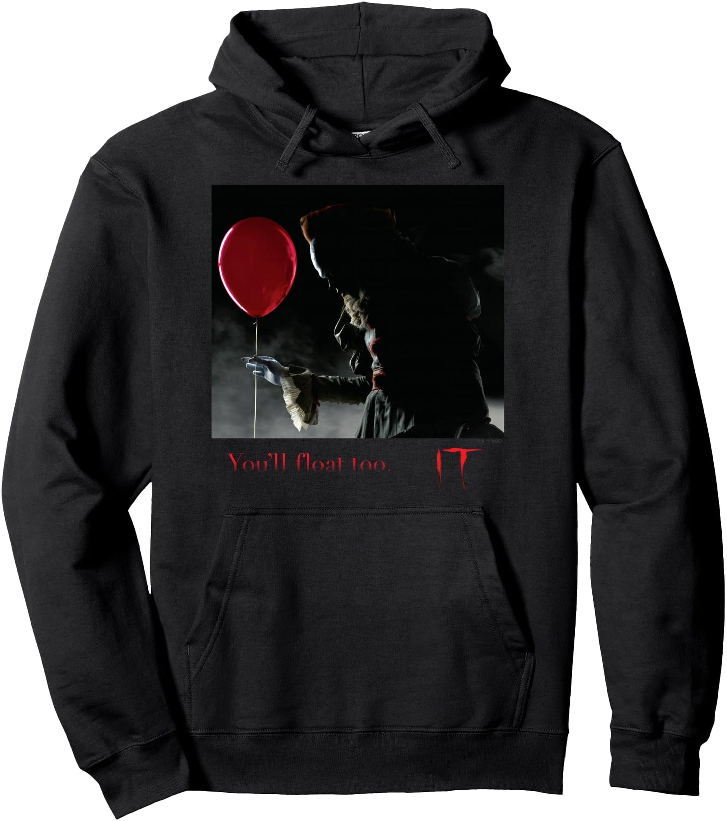 IT Films\/TV Series - Pennywise You'll Float Too Red Balloon Pullover Hoodie