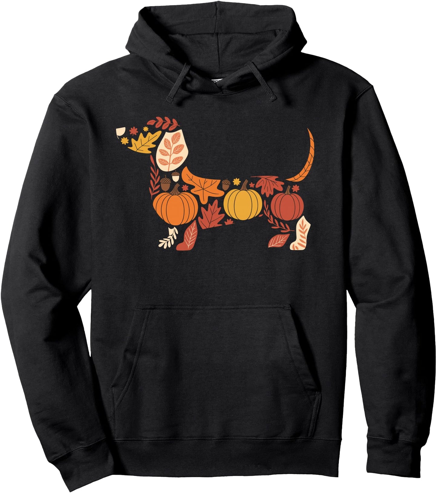 Dog Pumpkin Fall Dachshund Puppy Thanksgiving Lover Autumn Pullover Hoodie