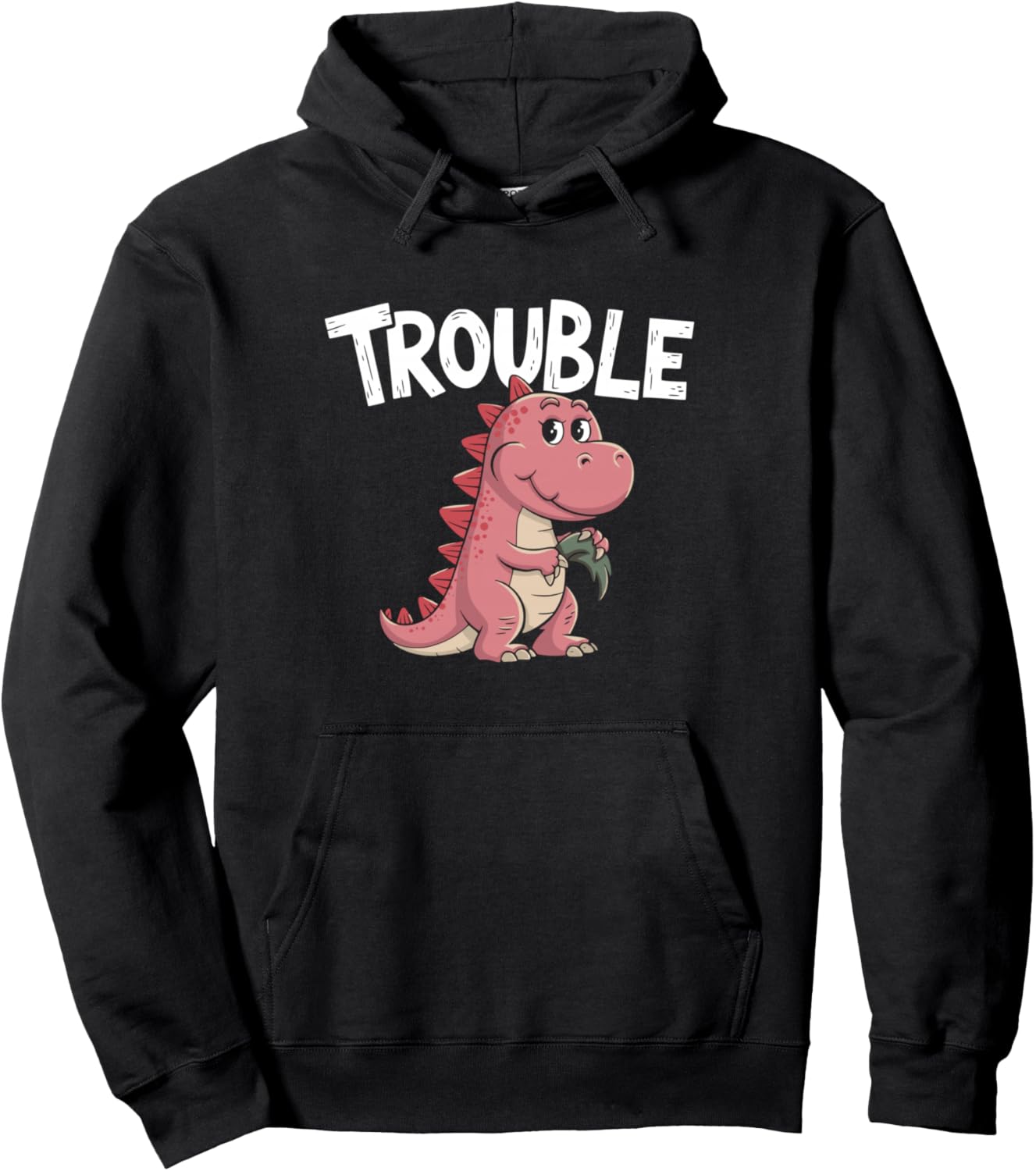 Where I Go Trouble Follows I'm Trouble Funny Dinosaur Couple Pullover Hoodie