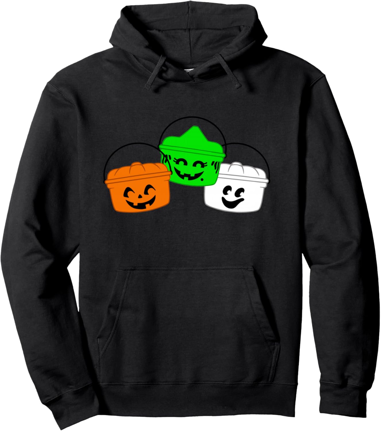 Retro Halloween Boo Buckets Trick or Treat Pails Meal Pullover Hoodie