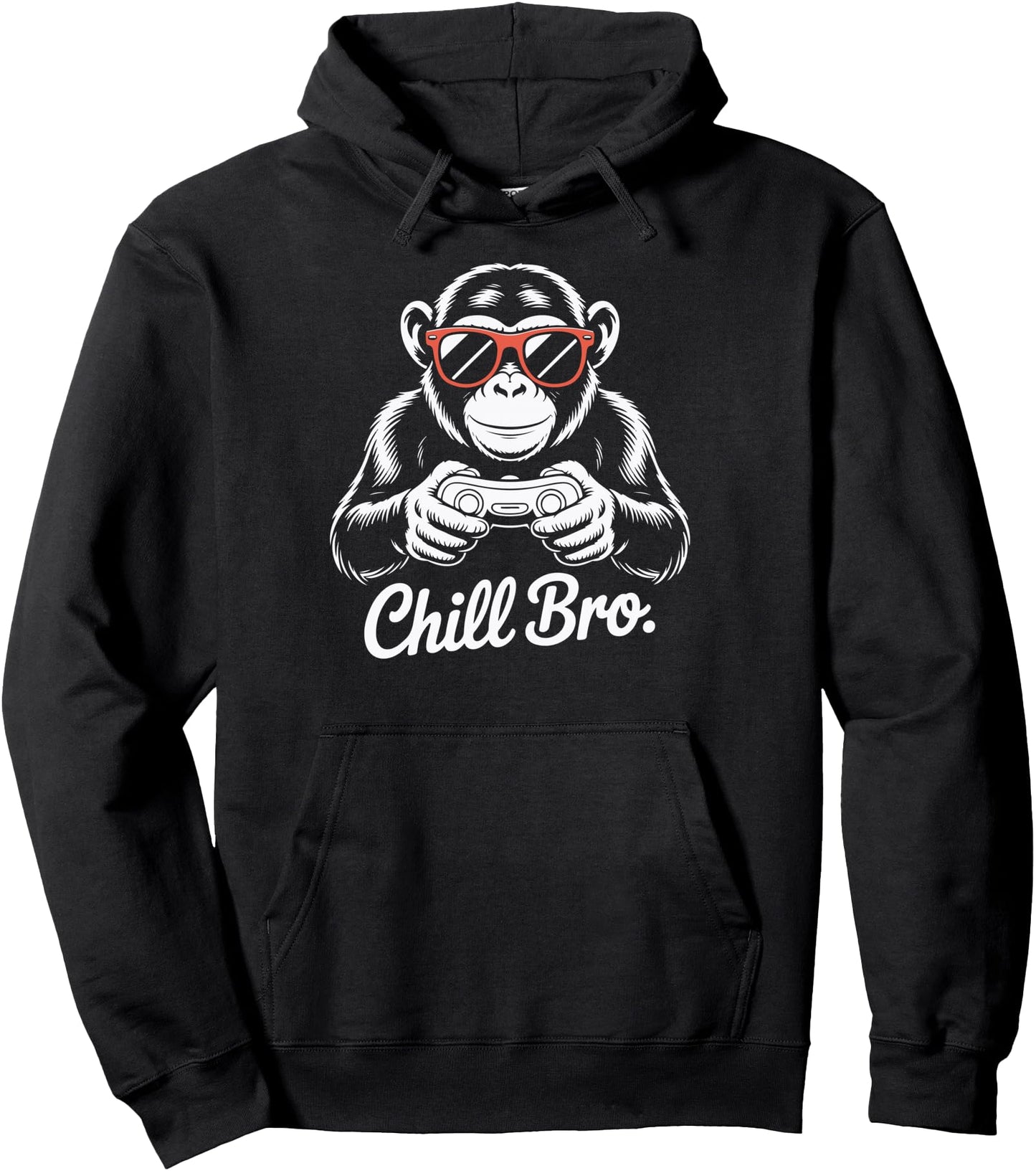 Cool Monkey with Sunglasses Gaming Animal Chill Bro Gamer Pullover Hoodie