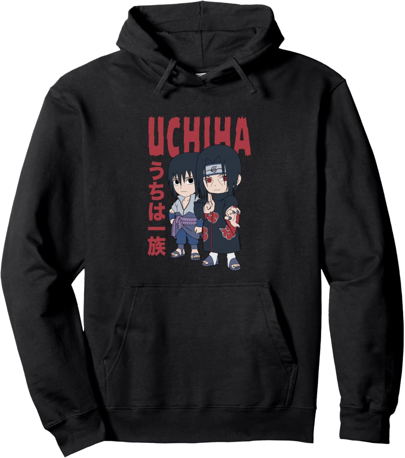 Naruto Shippuden Chibi Uchiha Pose Anime Pullover Hoodie