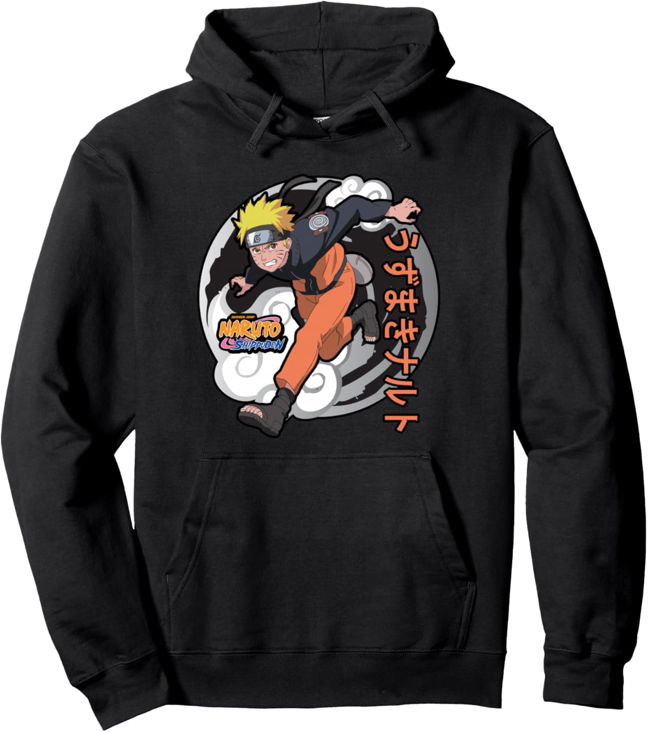 Naruto Shippuden Anime Black Camo Pullover Hoodie