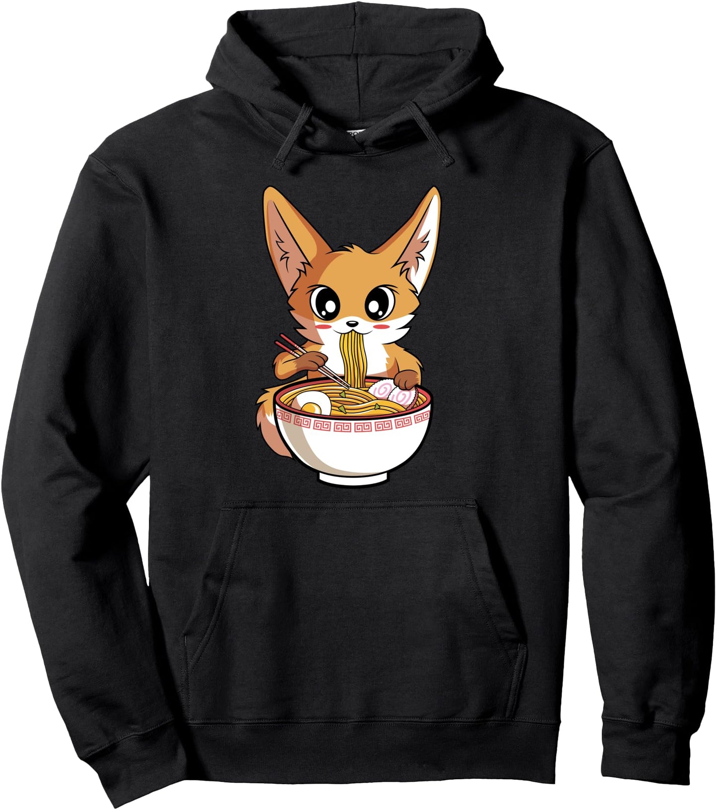 Kawaii Ramen Fox Japanese Noodles Anime Lover Pullover Hoodie