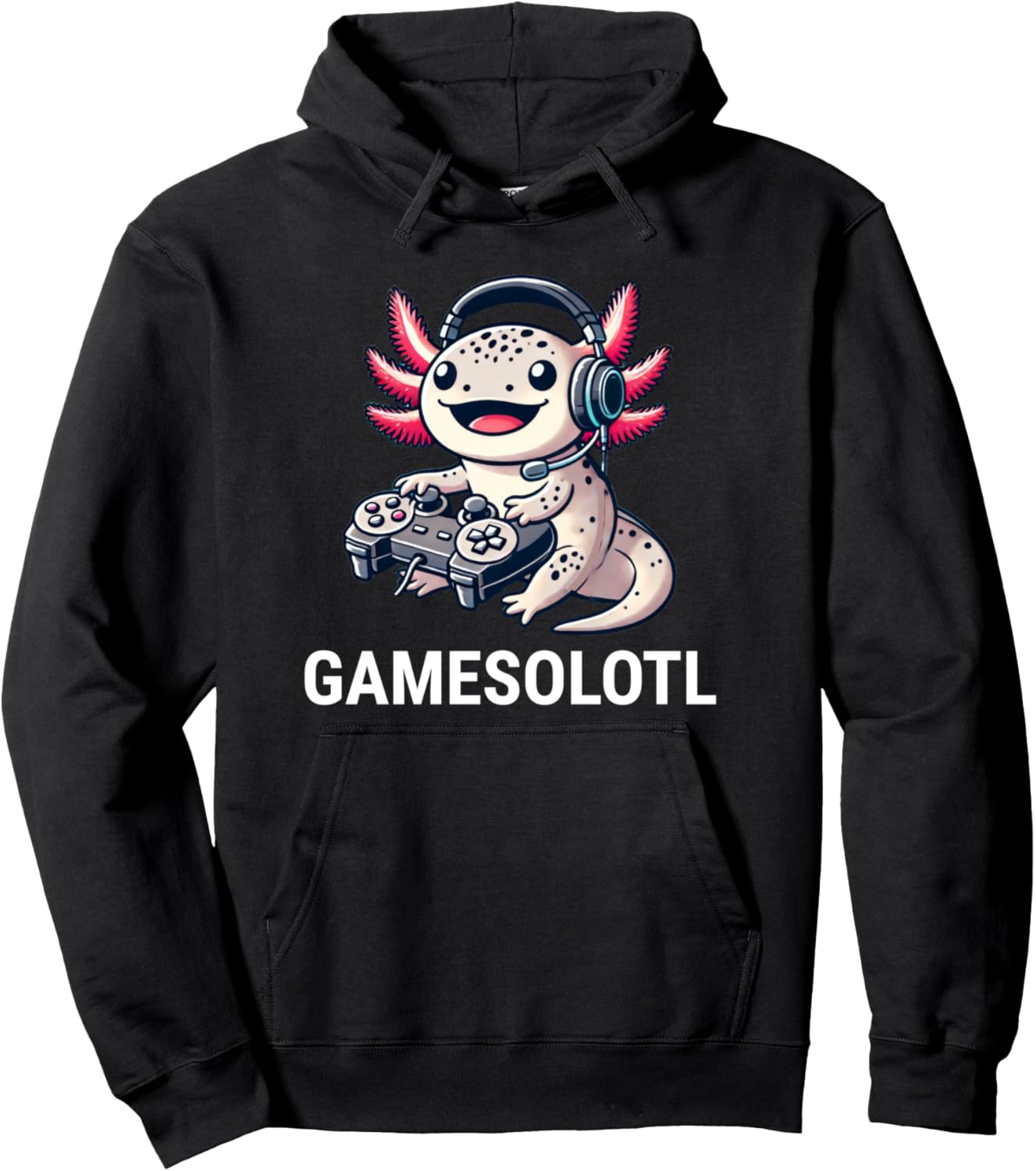 Gamesolotl Axolotl Kawaii Anime Gamer Gaming Pullover Hoodie