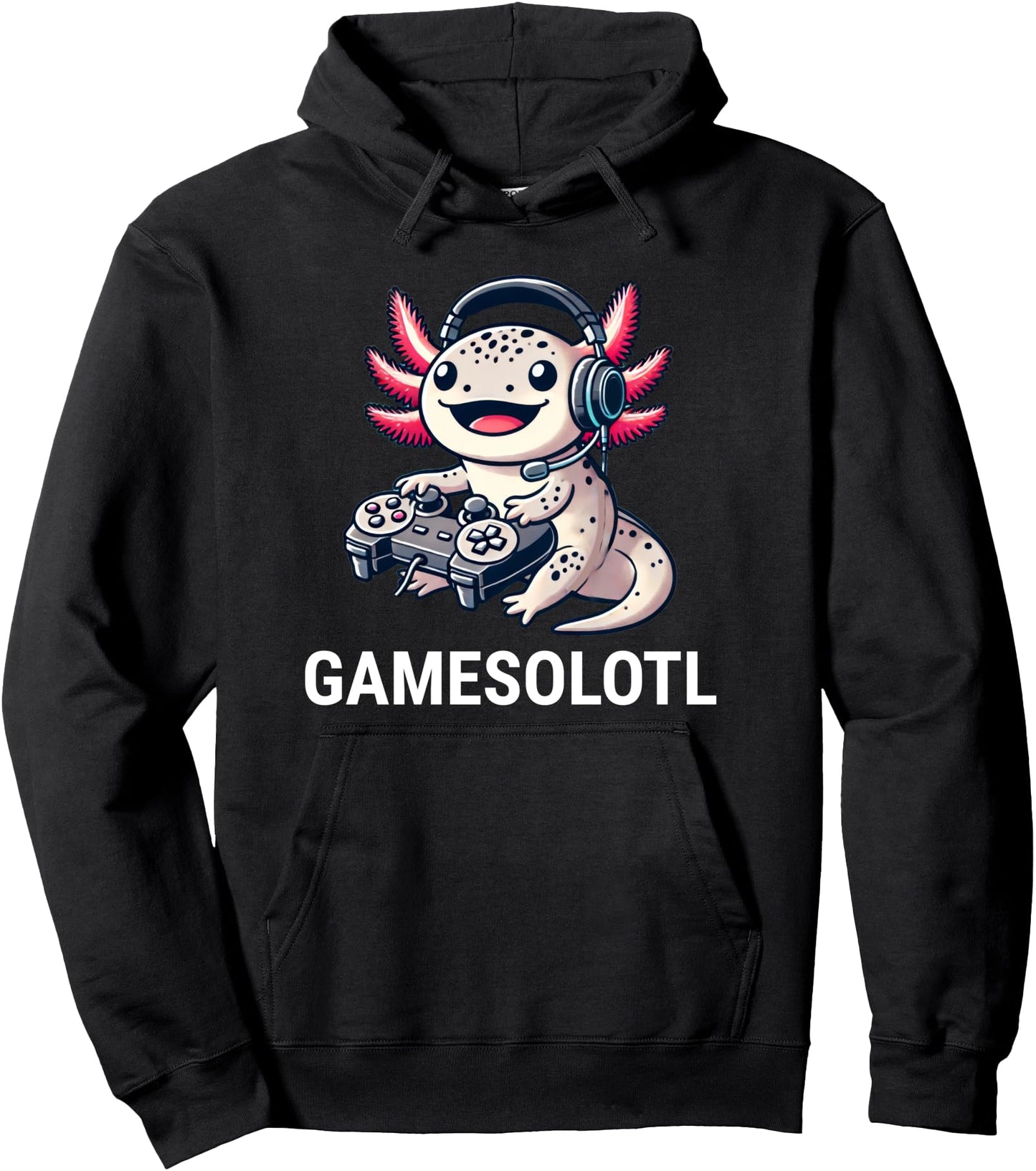 Gamesolotl Axolotl Kawaii Anime Gamer Gaming Pullover Hoodie
