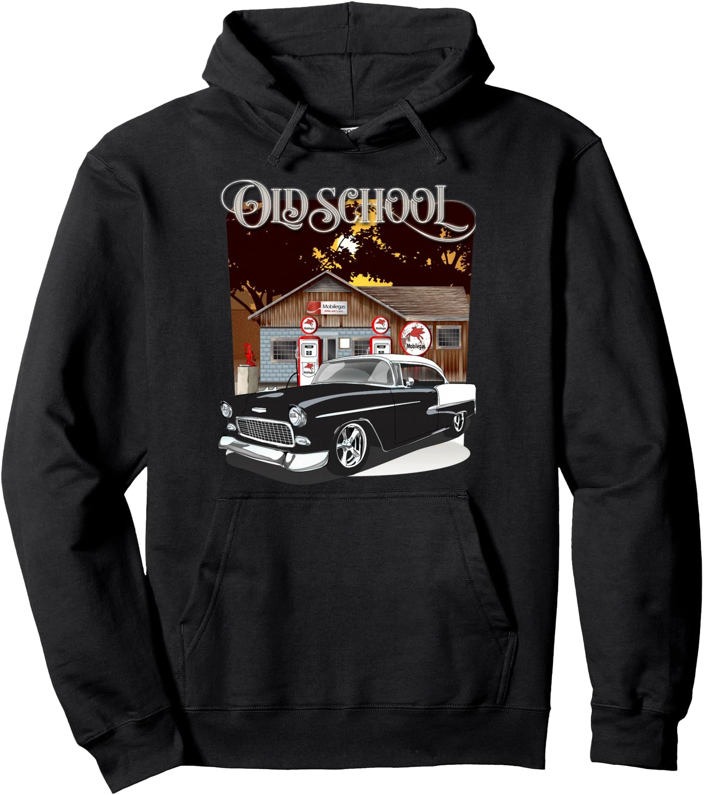 1955 55 chevys bel air classic vintage muscle car old school Pullover Hoodie