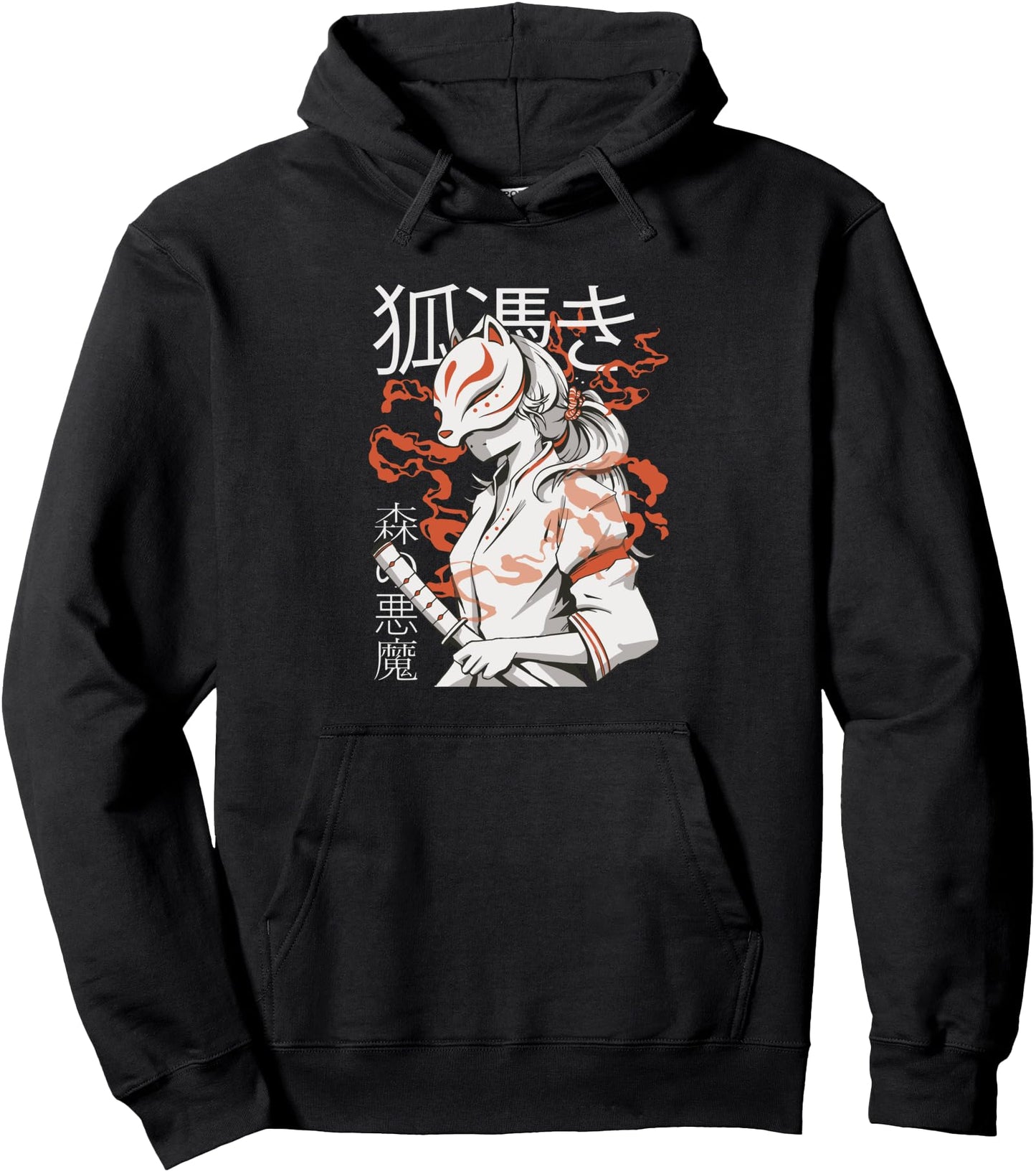 Edgy Aesthetic Soft Grunge Retro Japanese Kitsune Pullover Hoodie