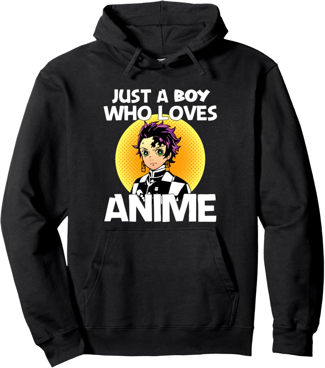 Just A Boy Who Loves Anime Gifts for Teen Boys Anime Pullover Hoodie
