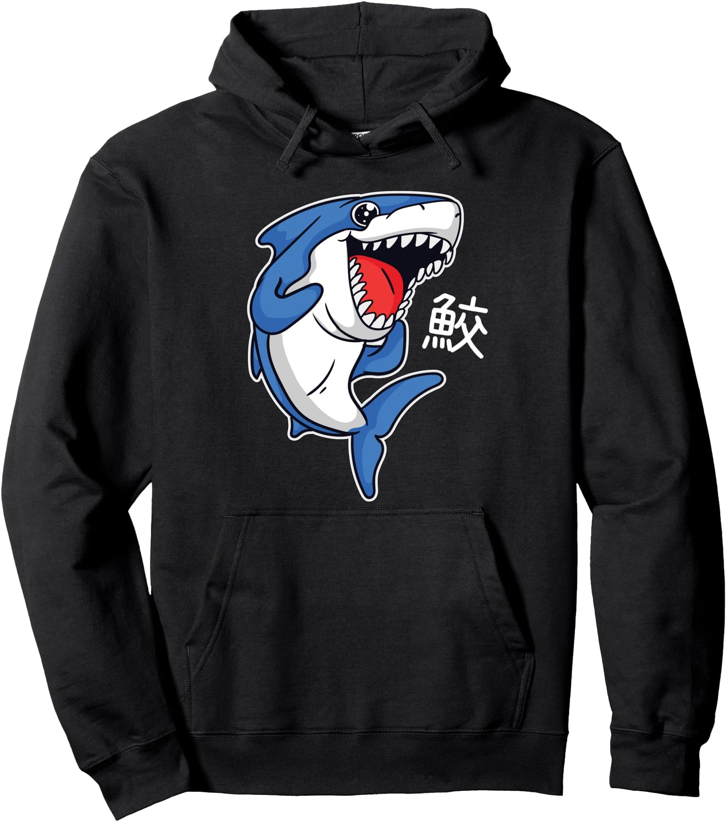 Kawaii Japanese Shark Pullover Hoodie