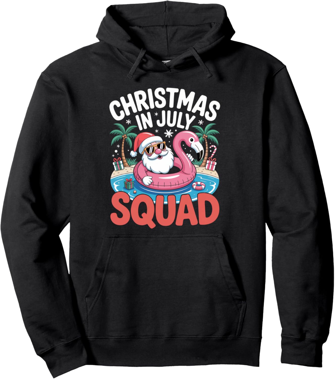 Christmas In July 2025 Squad Retro Beach Summer Xmas Vibes Pullover Hoodie