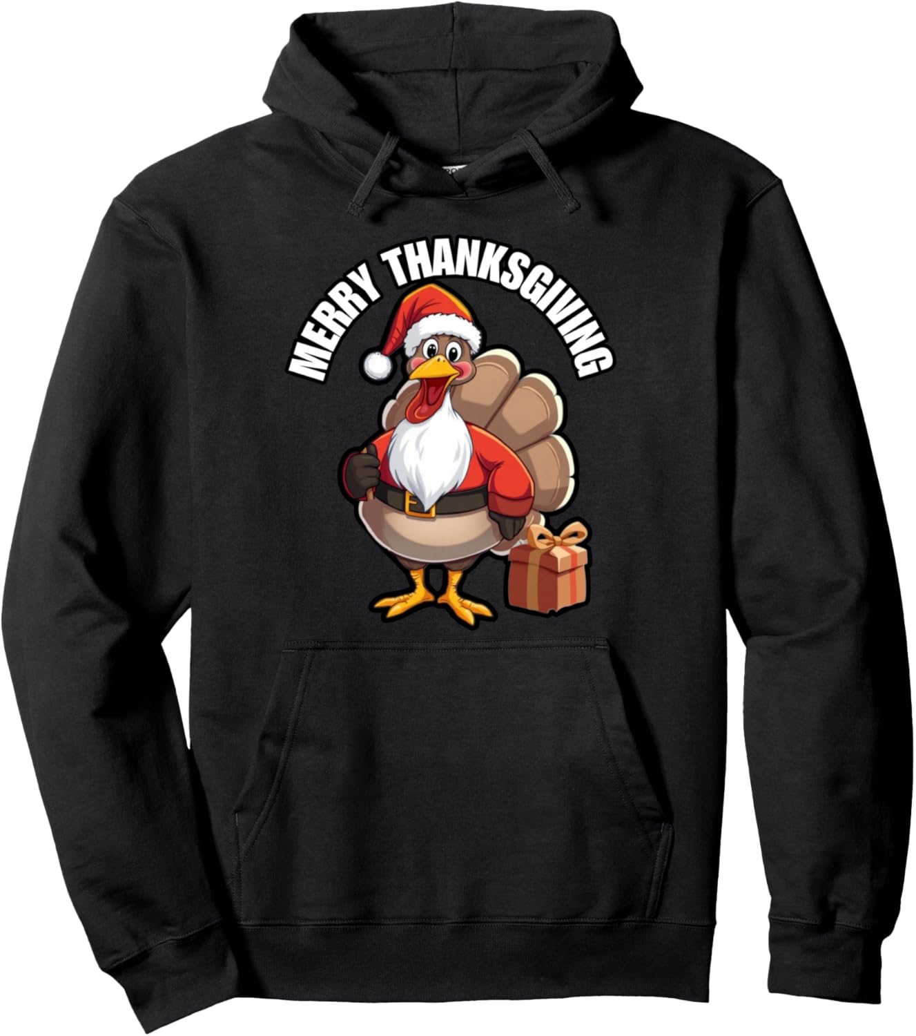Disguised Thanksgiving Turkey Dressed As Santa Thanksgiving Pullover Hoodie