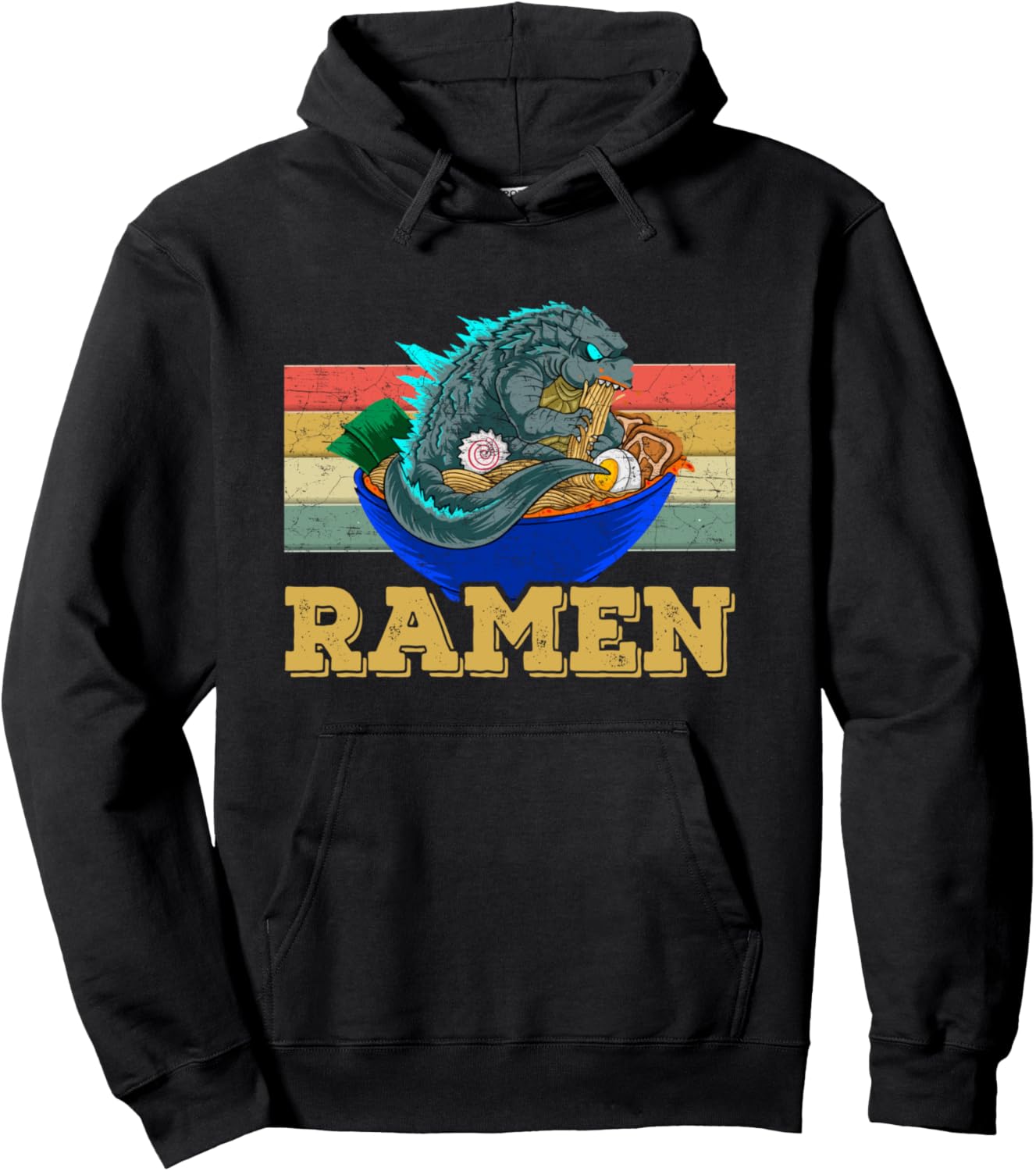 Vintage Kaiju Japanese Ramen Harajuku Street Anime Pullover Hoodie