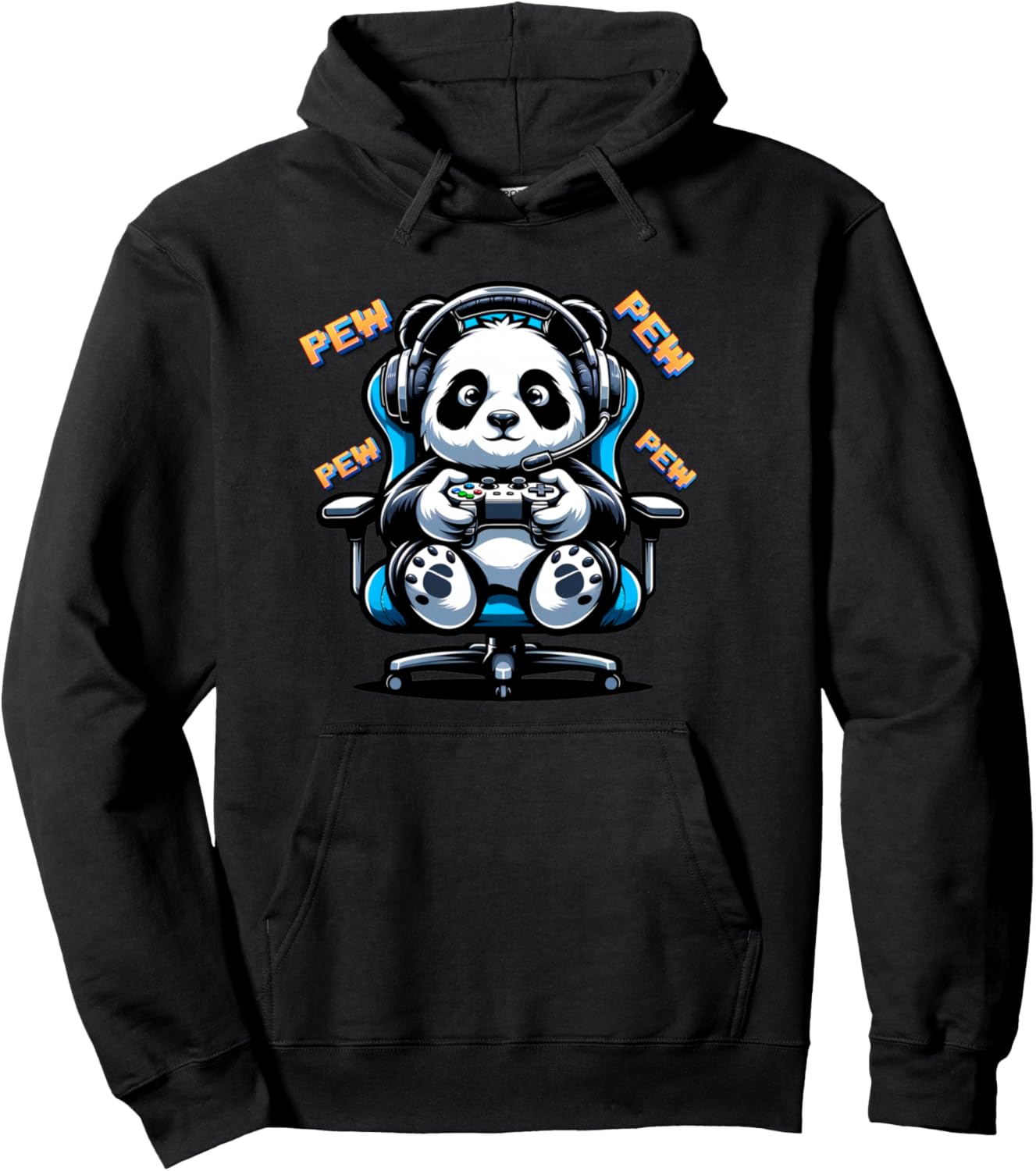 Cute Gaming Panda Pew Video Game Graphic for Boys Kids Men Pullover Hoodie