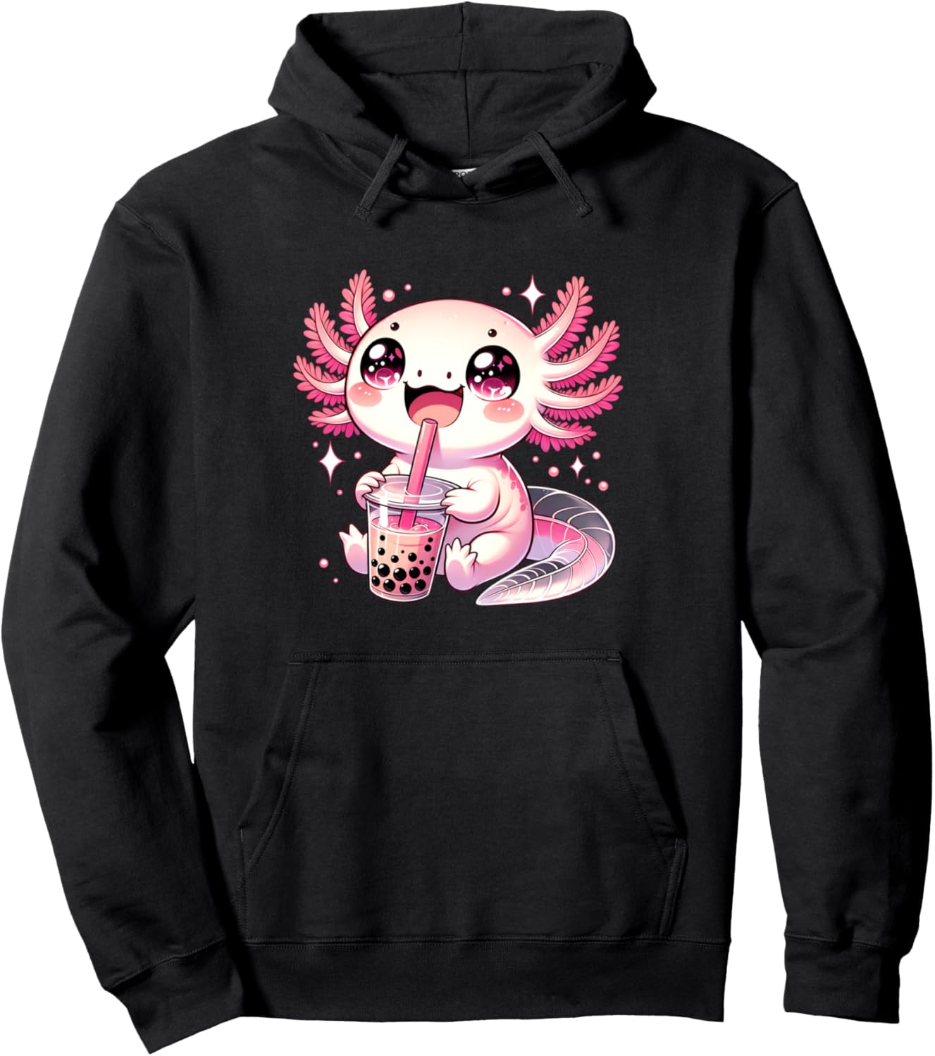 Axolotl shirt Cute Kawaii Anime Boba Tea Boys Girls Kids Pullover Hoodie