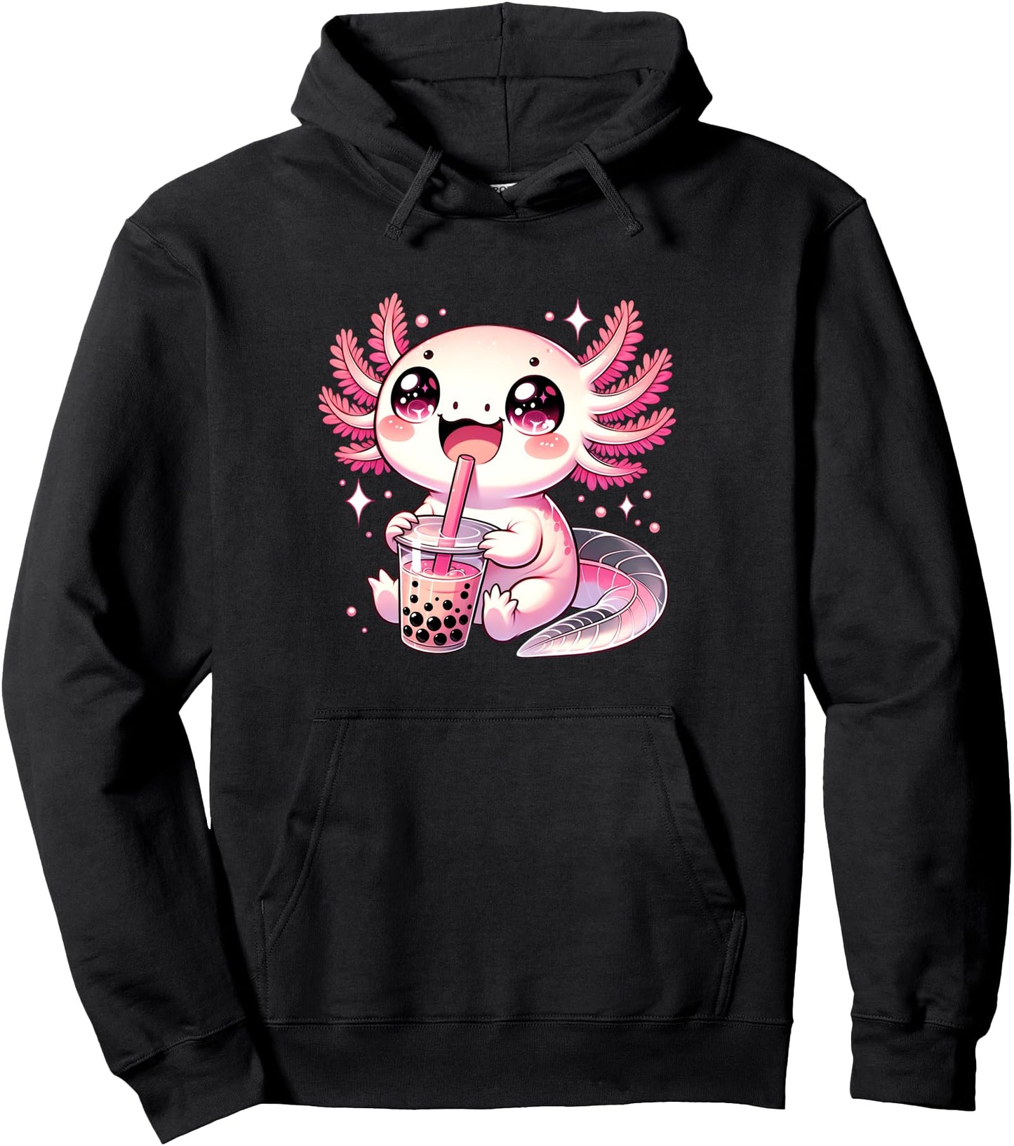 Axolotl shirt Cute Kawaii Anime Boba Tea Boys Girls Pullover Hoodie