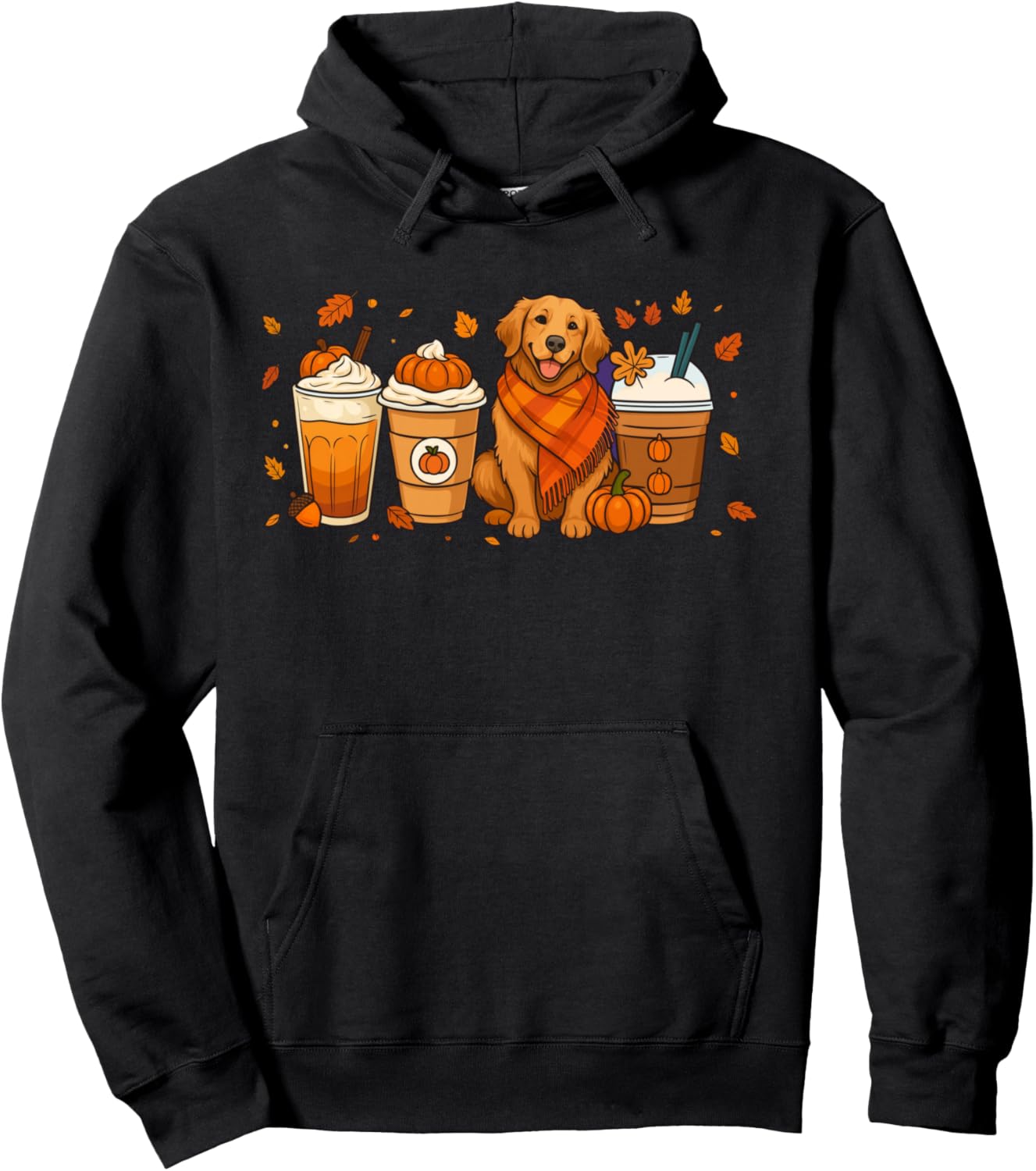 Golden Retriever Pumpkin Spice Fall Dog Fall Autumn Pullover Hoodie