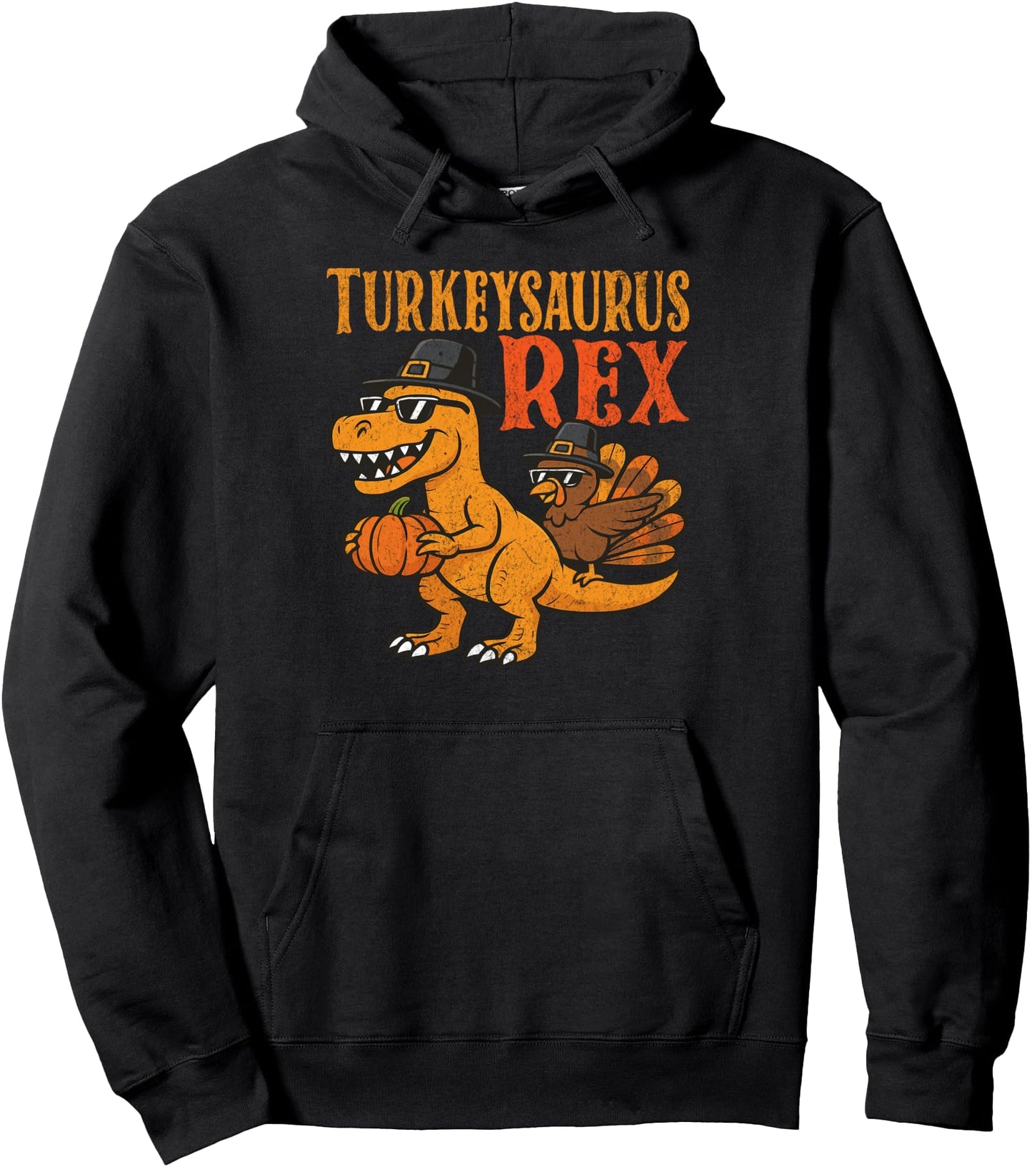 Turkeysaurus Rex Dab Turkey Dino Toddler Boys Thanksgiving Pullover Hoodie