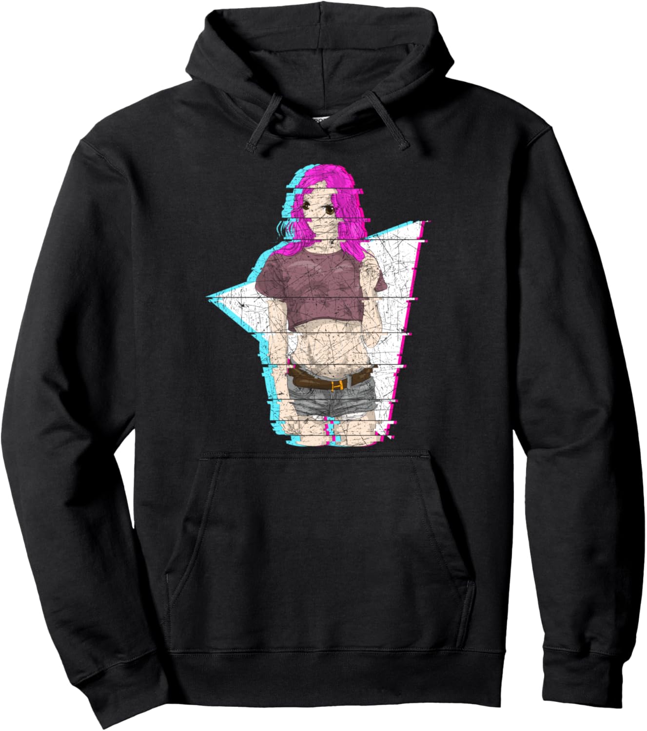 Otaku Glitch Anime Girl Kawaii Manga Japanese Anime Pullover Hoodie