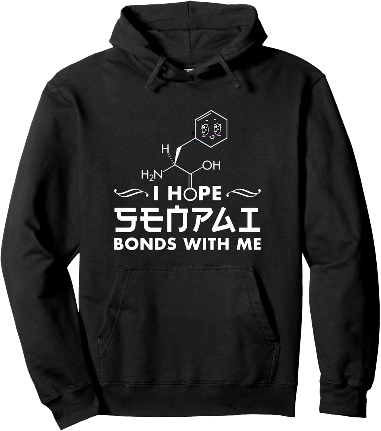 I Hope Senpai Bonds With Me Funny Chemistry Anime Meme Pullover Hoodie