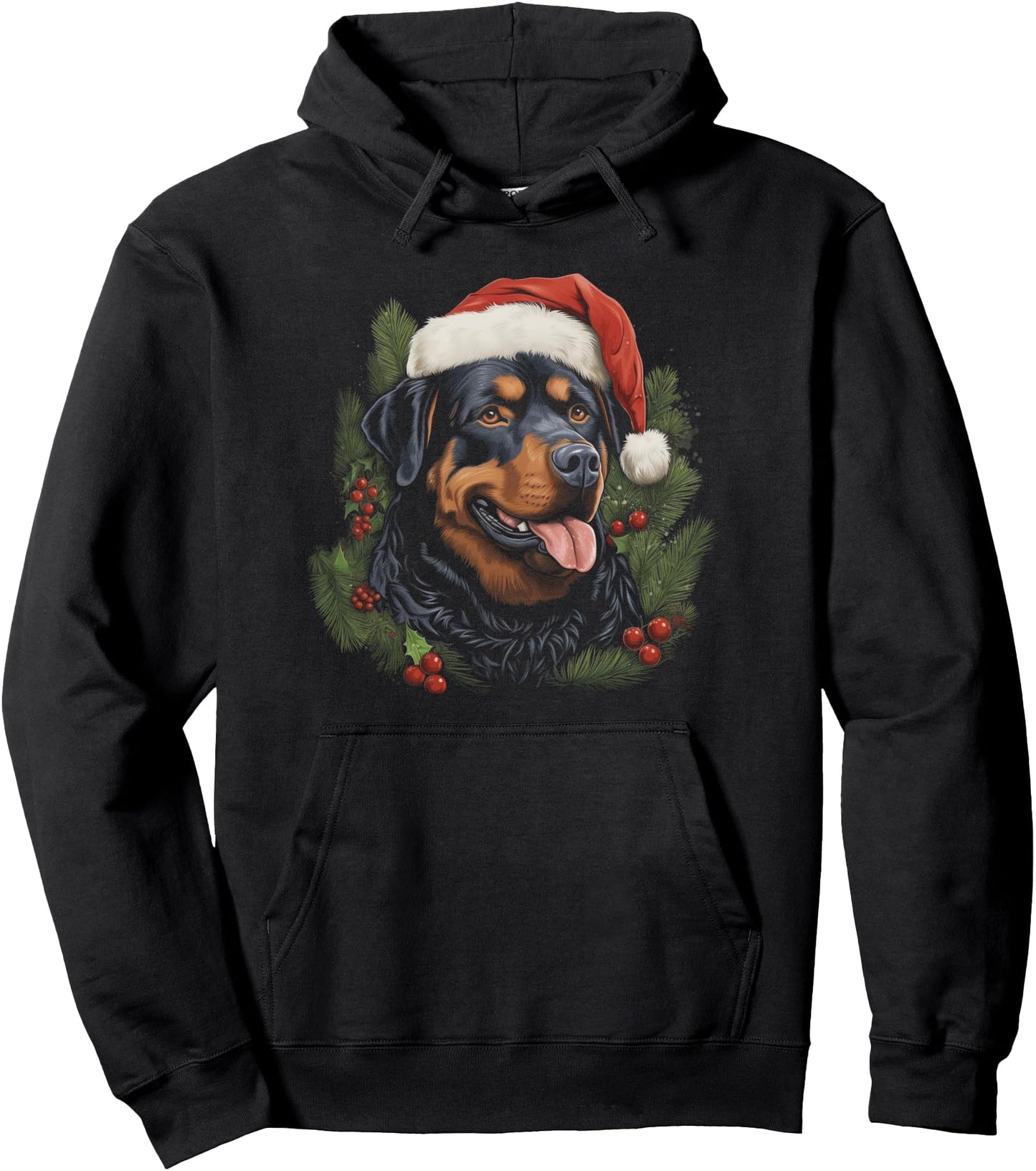 Rottweiler Dog - Christmas Funny Santa Holiday Men Women Pullover Hoodie
