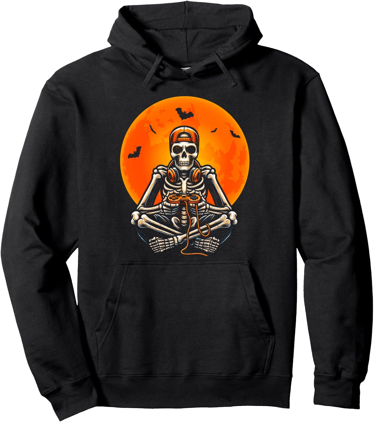 Halloween Skeleton Gamer Video Gaming Boys Men Teens Pullover Hoodie