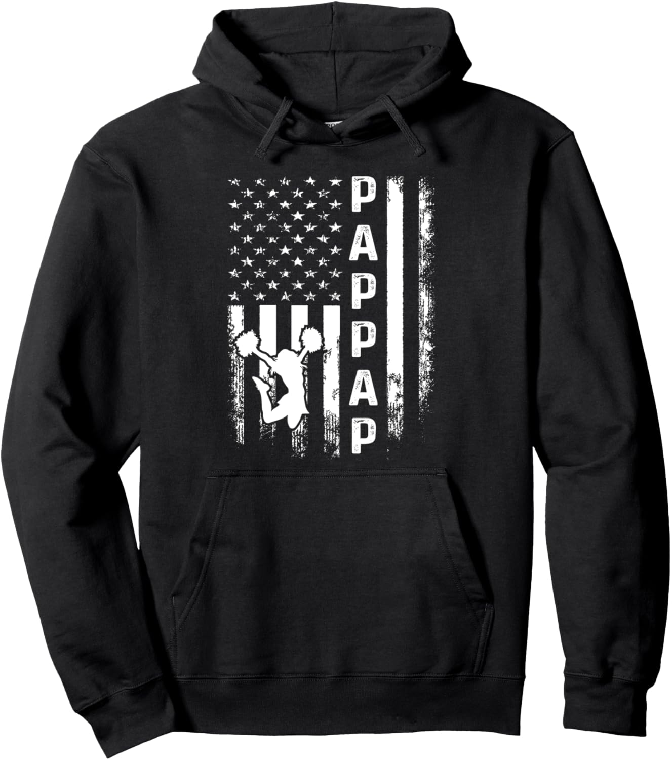 Cheerleader Cheer Pappap America Flag Vintage Xmas Pullover Hoodie