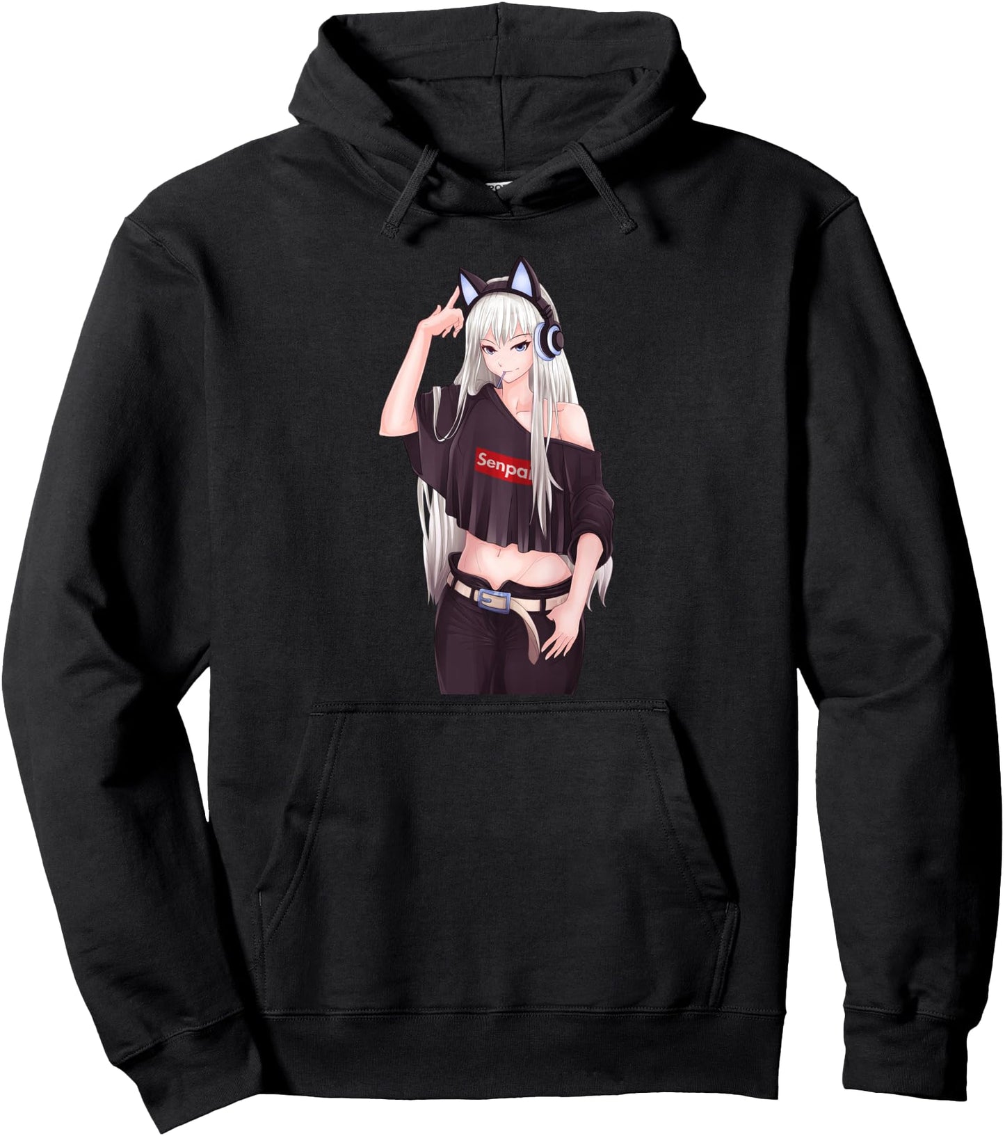 Ecchi Anime Girl Waifu for Otakus Pullover Hoodie