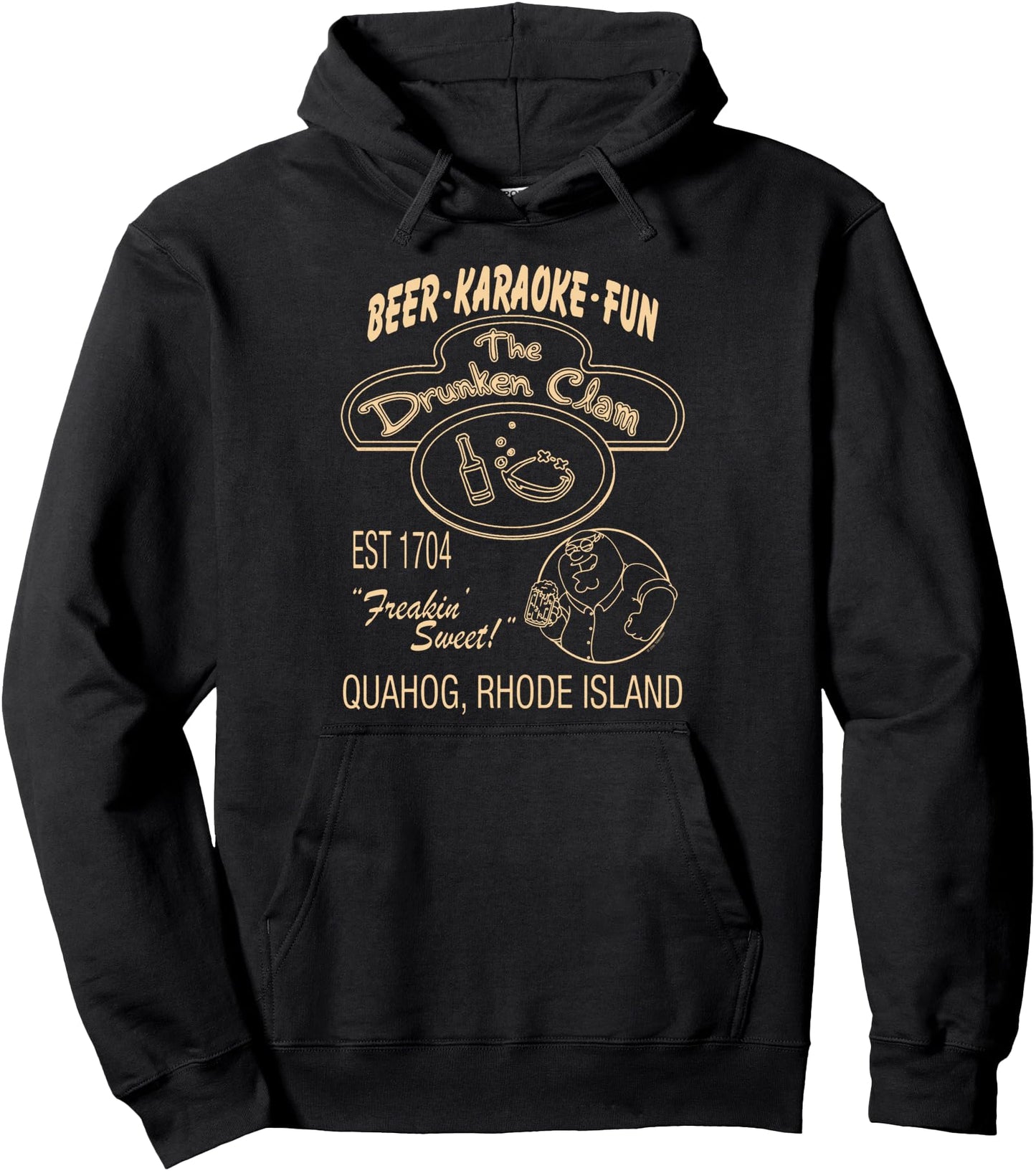 Family Guy The Drunken Clam Retro Bar Sign Cartoon Pullover Hoodie