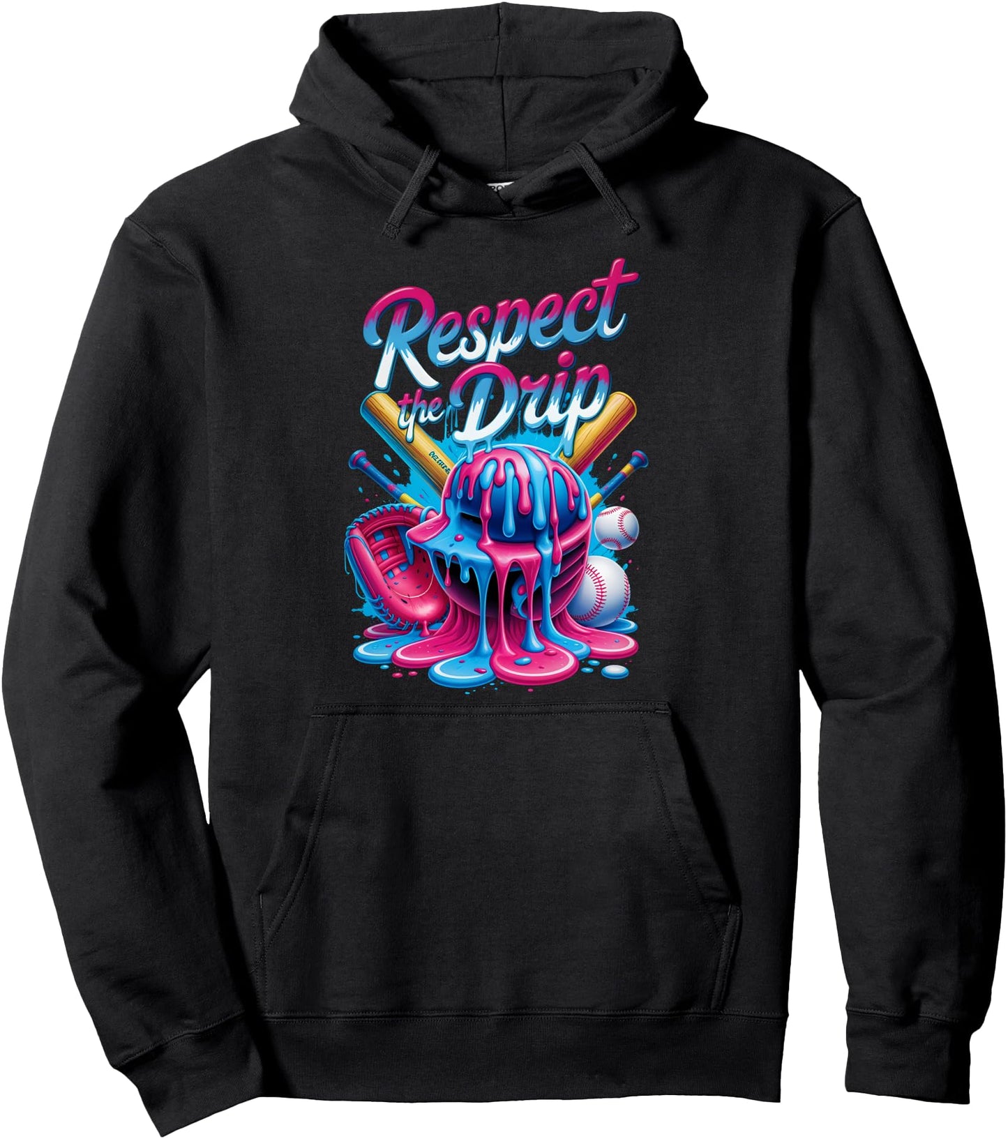 Baseball Drip Boys Ice Cream Drip Youth Respect The Drip Pullover Hoodie