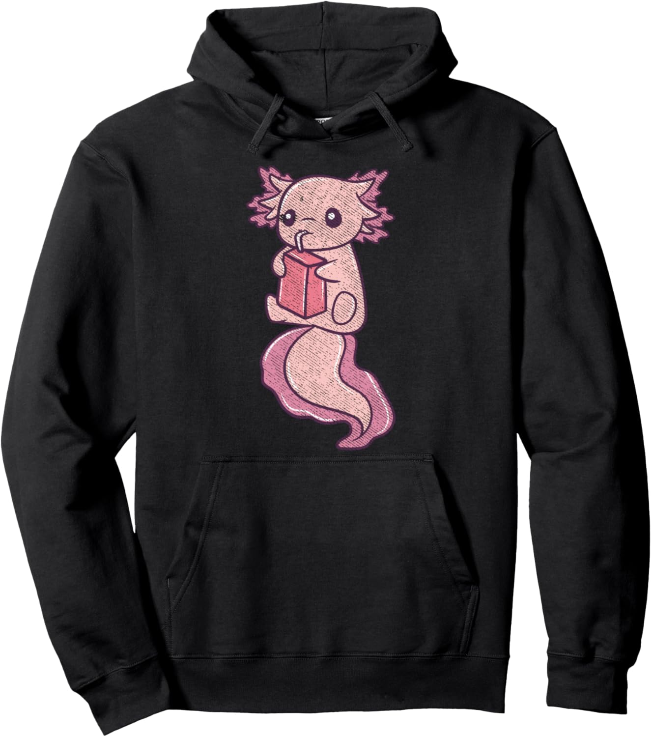 Axolotl Pastel Goth Strawberry Milk Shake Japanese Anime Pullover Hoodie