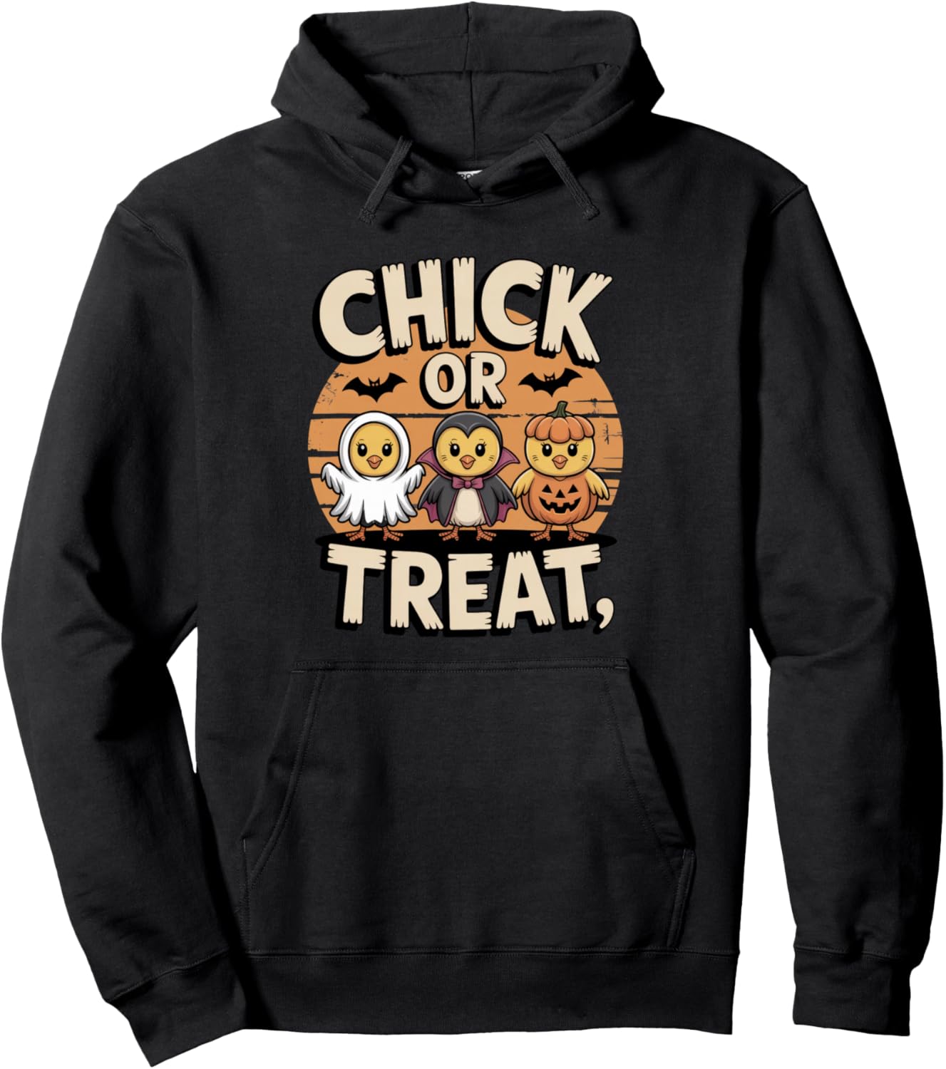 Chick or Treat Halloween Costume Spooky Season Ghost Vampire Pullover Hoodie